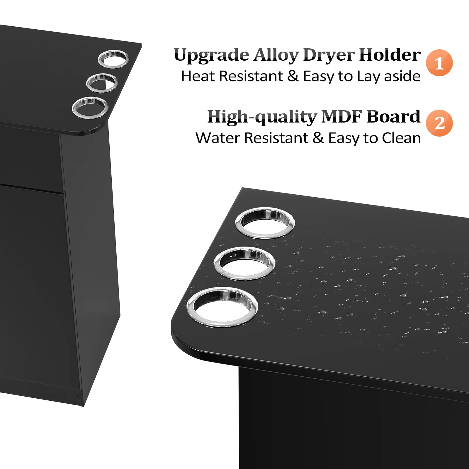 OmySalon HSC-21 Salon Station Cabinet Free Standing Storage Station with 1 Drawers 1 Storage Cabinet 6 Hair Dryer Holders - Image 5