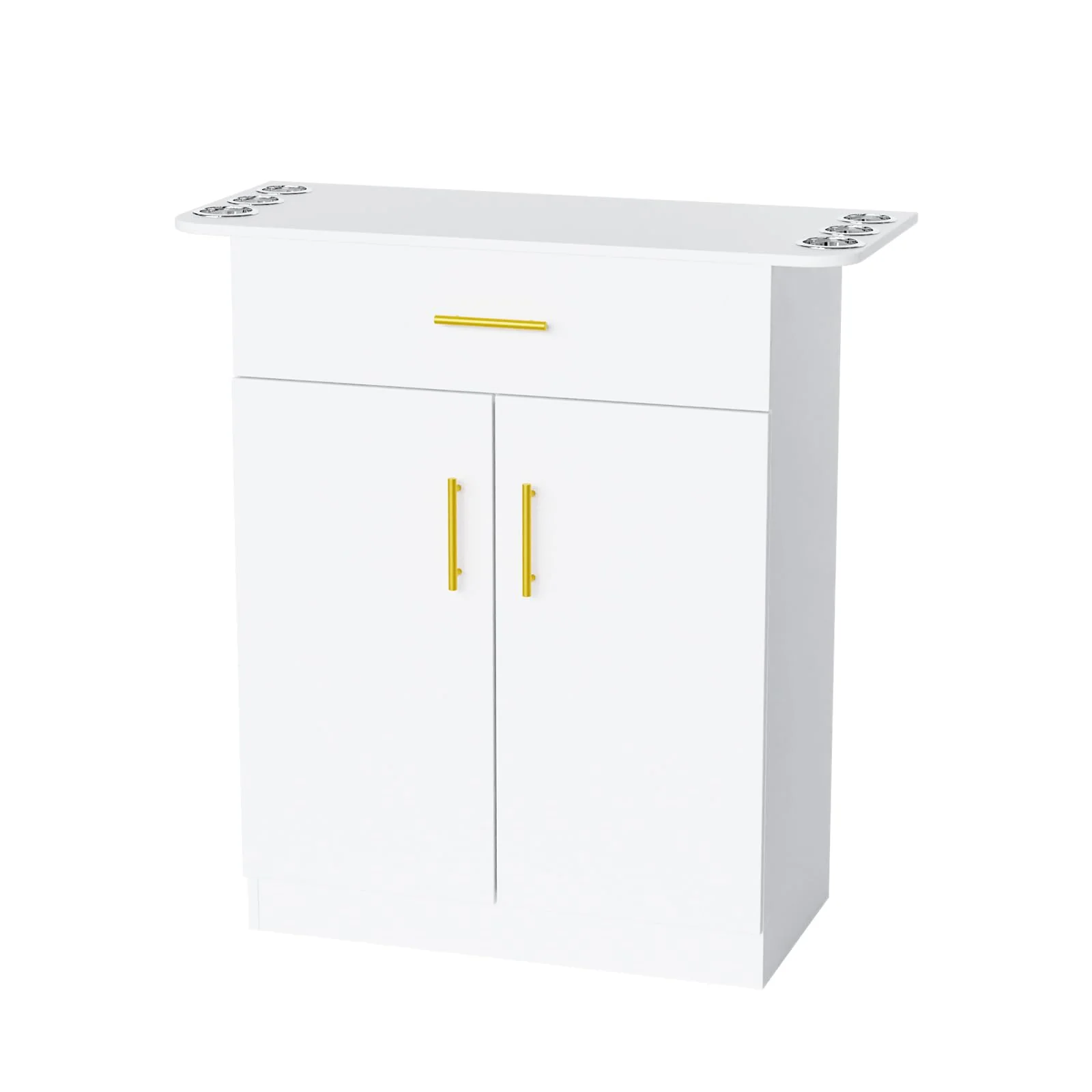 OmySalon HSC-21 Salon Station Cabinet Free Standing Storage Station with 1 Drawers 1 Storage Cabinet 6 Hair Dryer Holders - Image 9