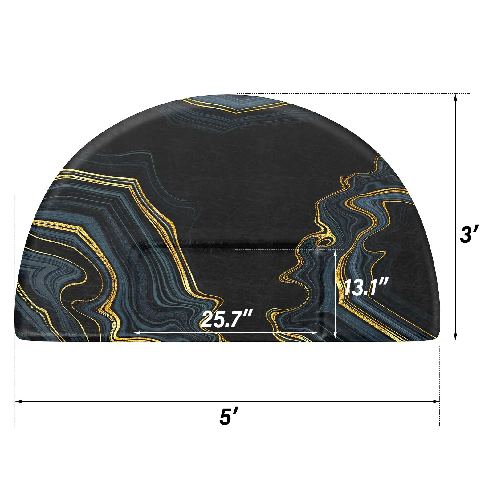 OmySalon 3' x 5' Circular Anti Fatigue Salon Mat for Square Base Styling Chair - Image 17