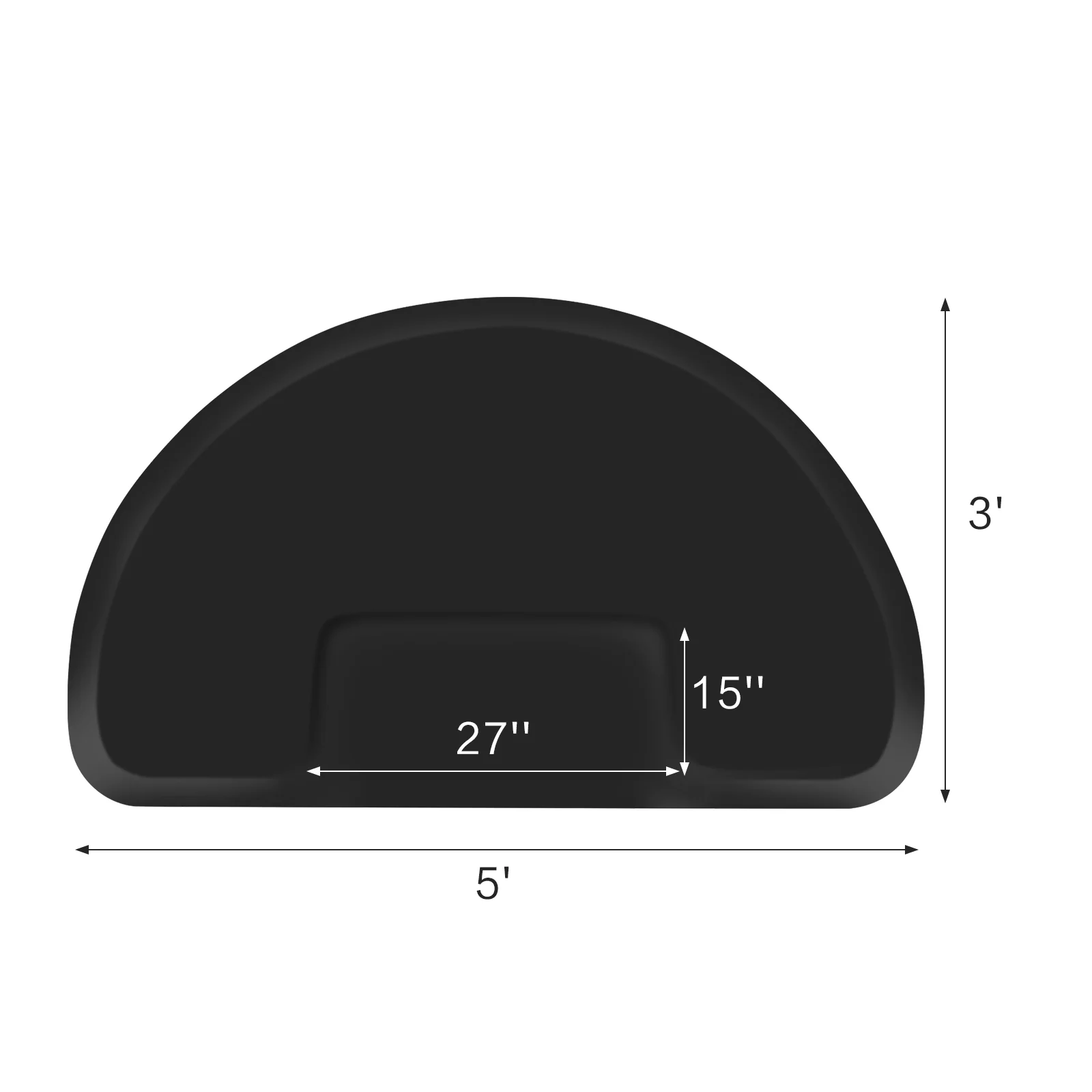 OmySalon 3' x 5' Circular Anti Fatigue Salon Mat for Square Base Styling Chair - Image 8