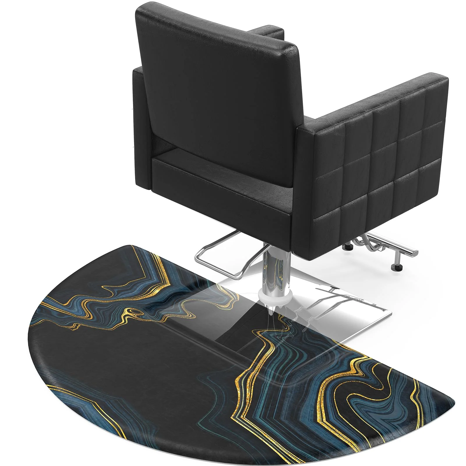 OmySalon 3' x 5' Circular Anti Fatigue Salon Mat for Square Base Styling Chair - Image 9