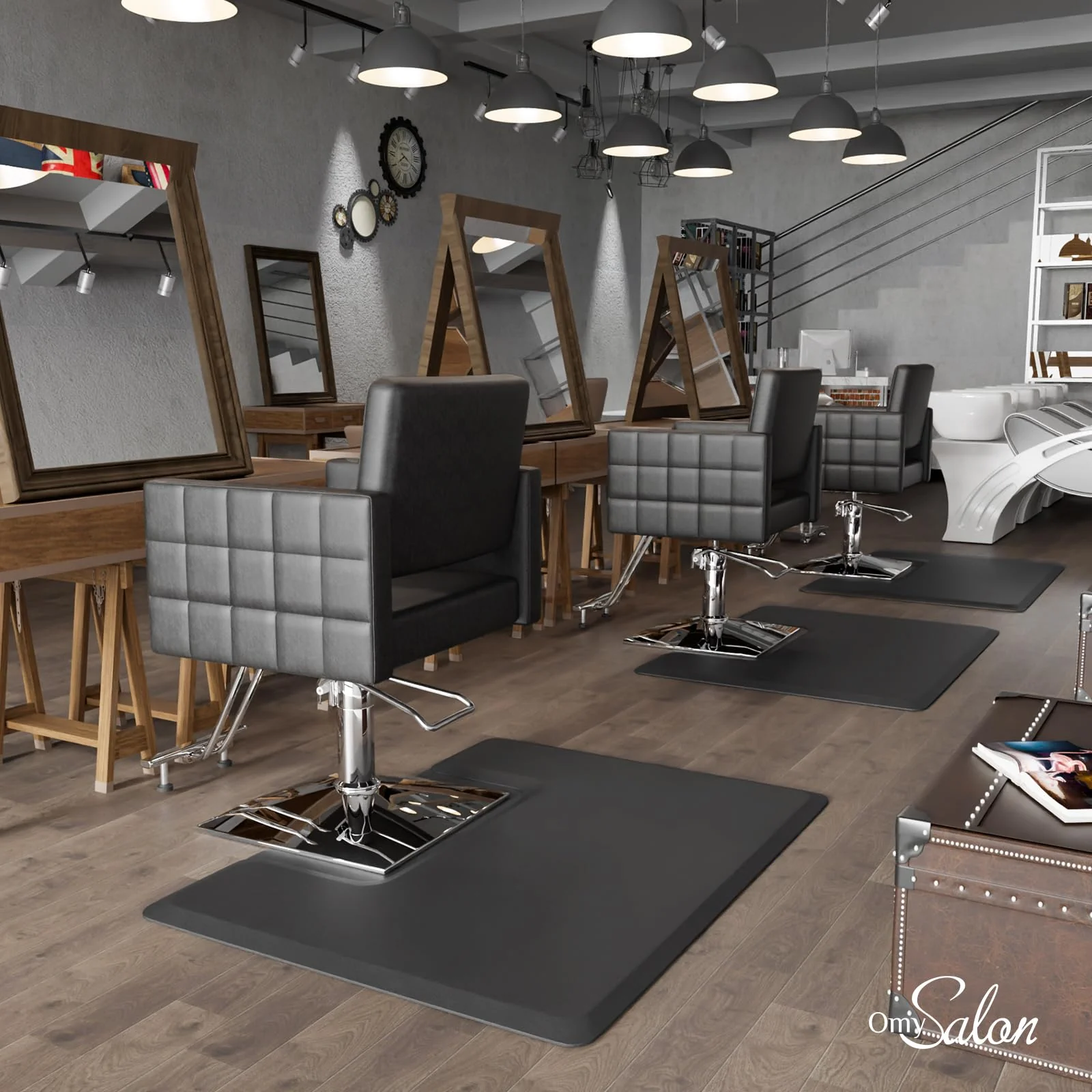 OmySalon Rectangle Anti Fatigue Mat Salon Barber Mat for Square Base Styling Chair 1/2in 3/4in Thick - Image 16
