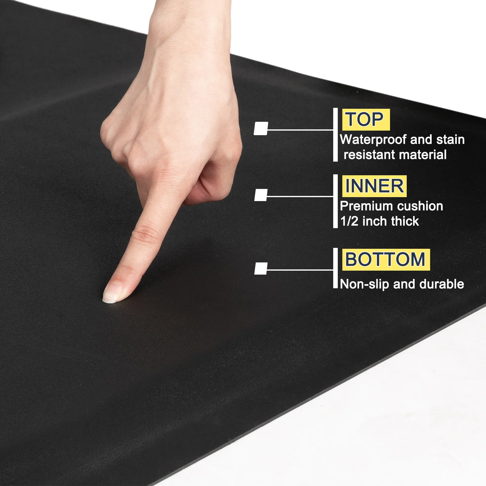OmySalon Rectangle Anti Fatigue Mat Salon Barber Mat for Square Base Styling Chair 1/2in 3/4in Thick - Image 5