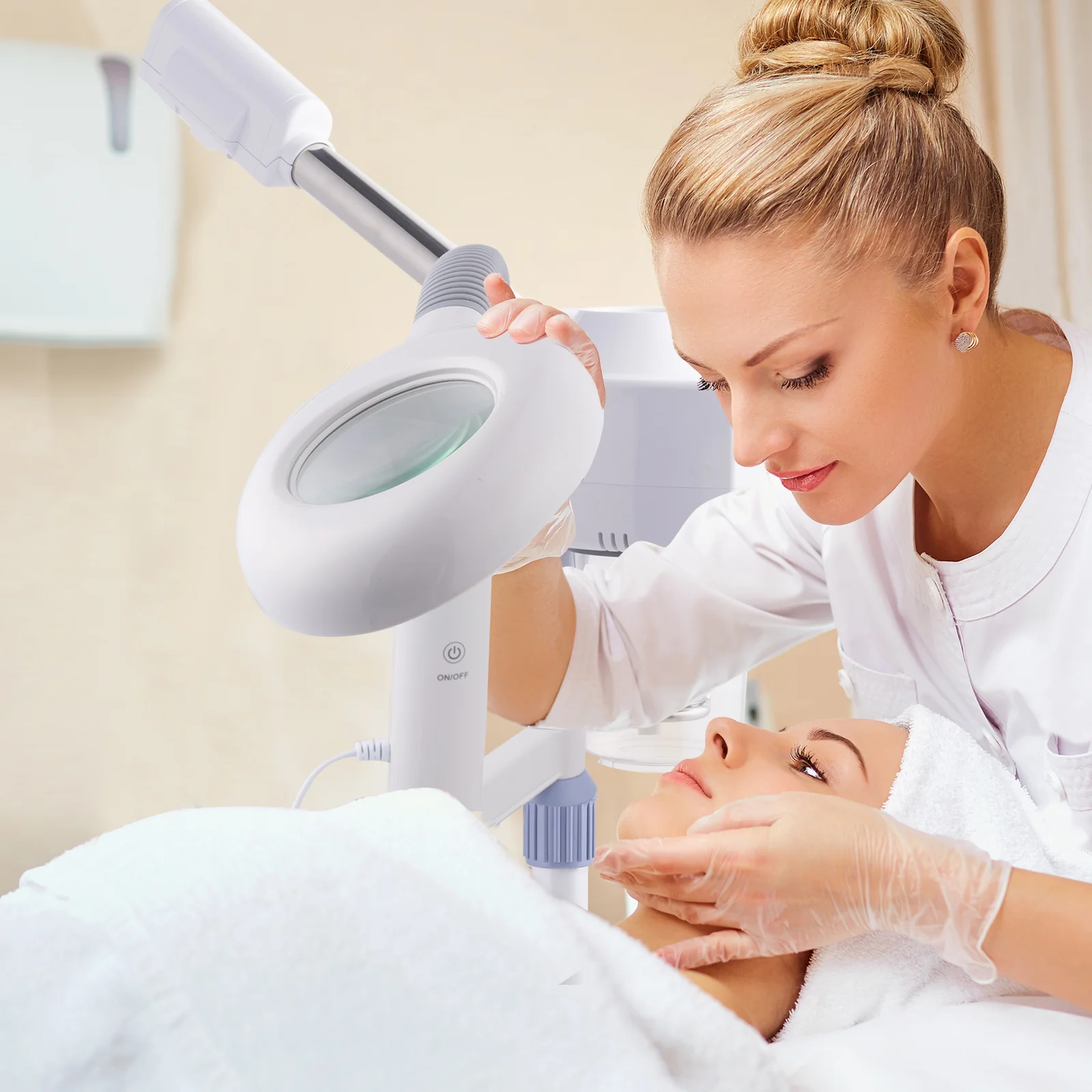 OmySalon 2 in 1 Professional Touch Screen Facial Steamer with 5X Magnifying Lamp - Image 12