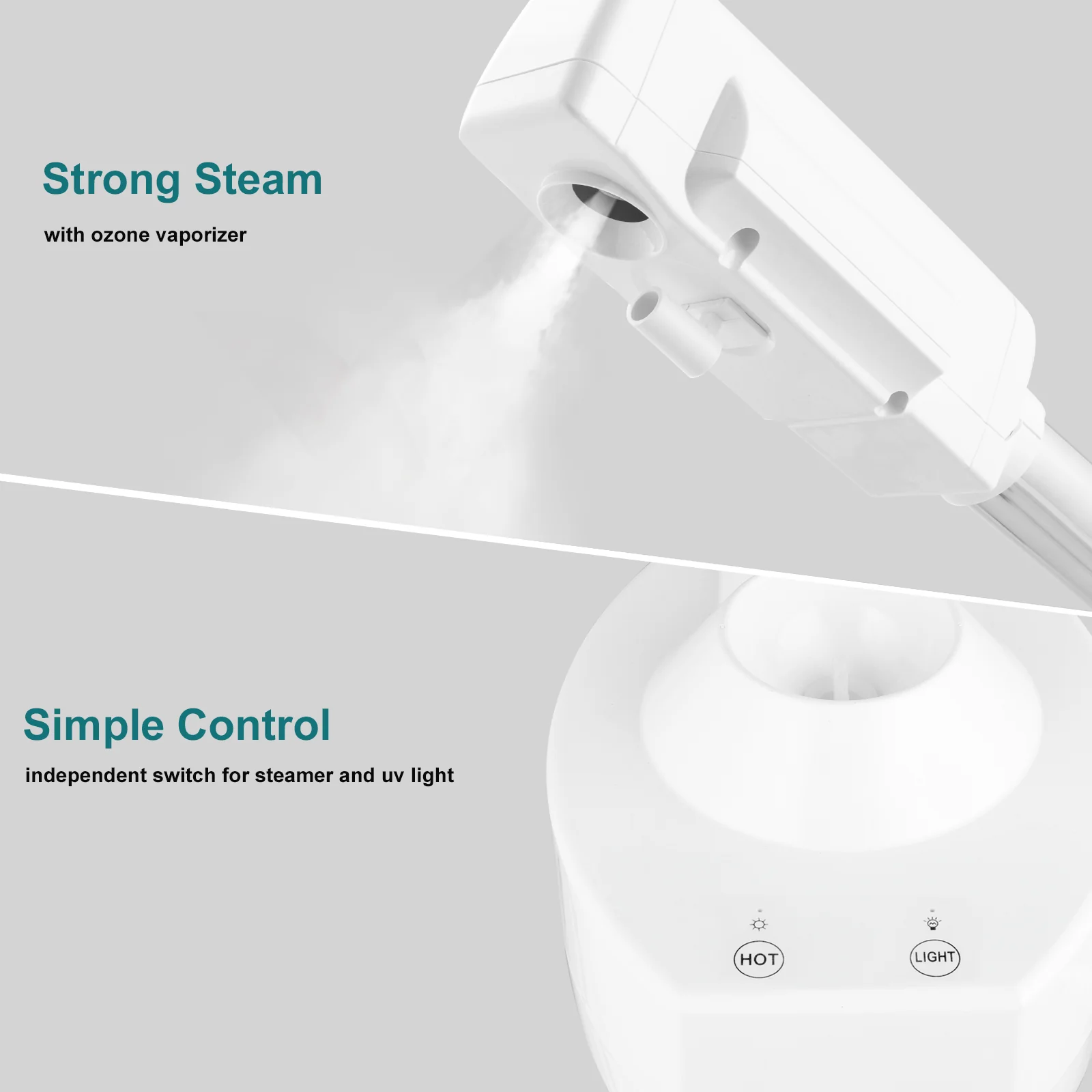 OmySalon 2 in 1 Professional Touch Screen Facial Steamer with 5X Magnifying Lamp - Image 5
