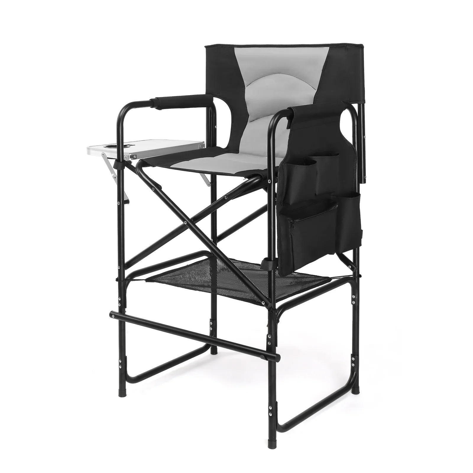 OmySalon Portable Folding Director Chair Makeup Artist Chair with Side Table 22in/26in/30in - Image 26