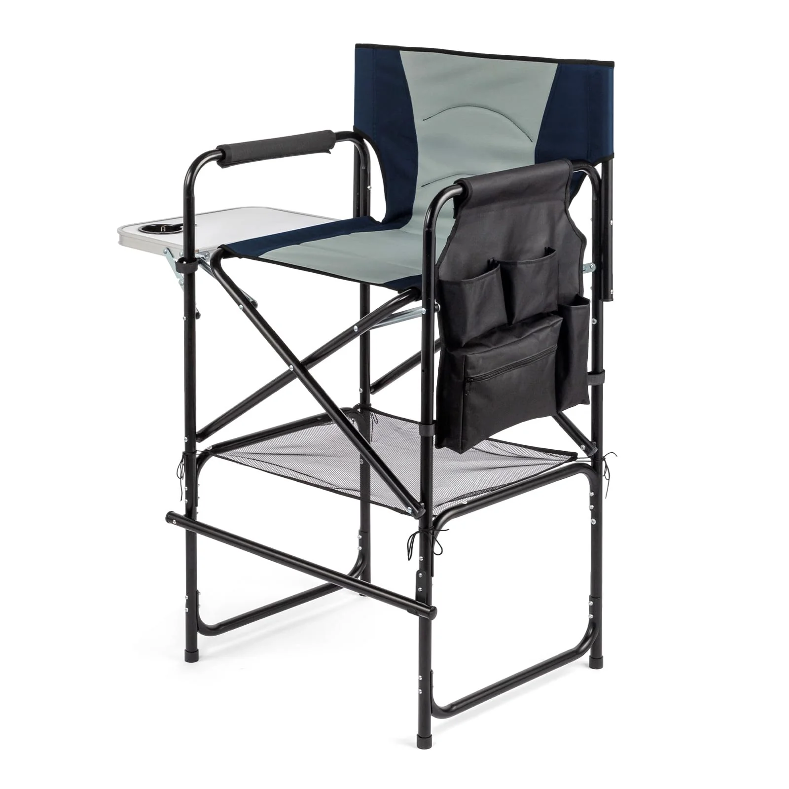 OmySalon Portable Folding Director Chair Makeup Artist Chair with Side Table 22in/26in/30in - Image 35