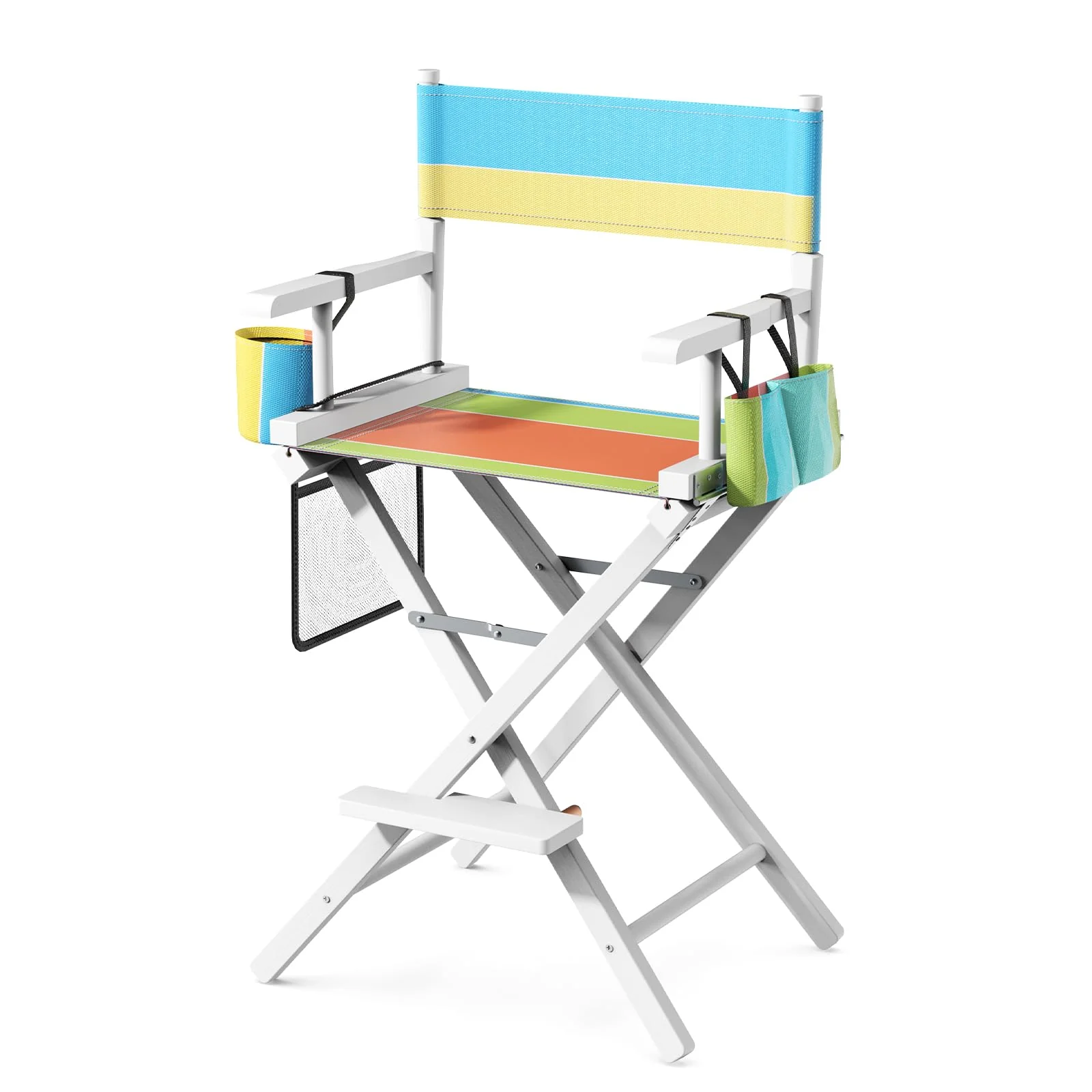 OmySalon 26in Wooden Portable Director Chair Folding Makeup Chair with Storage Pouch - Image 43