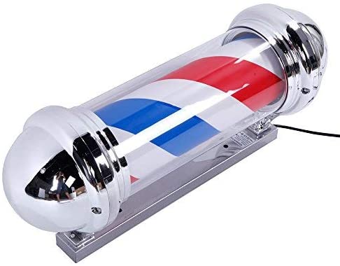 OmySalon 28in Classic Style Barber Pole LED Light with Rotating Red White Blue LED Strips - Image 7