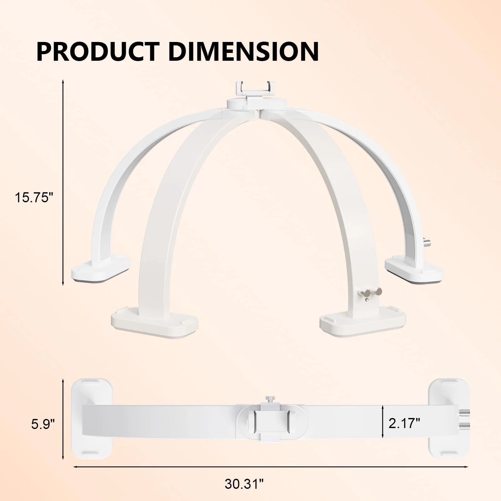 OmySalon 29" Foldable Shadowless Half Moon LED Nail Lamp with 3000-6500K Adjustable Color Temperature, Stepless Dimming & Phone Holder - Image 13
