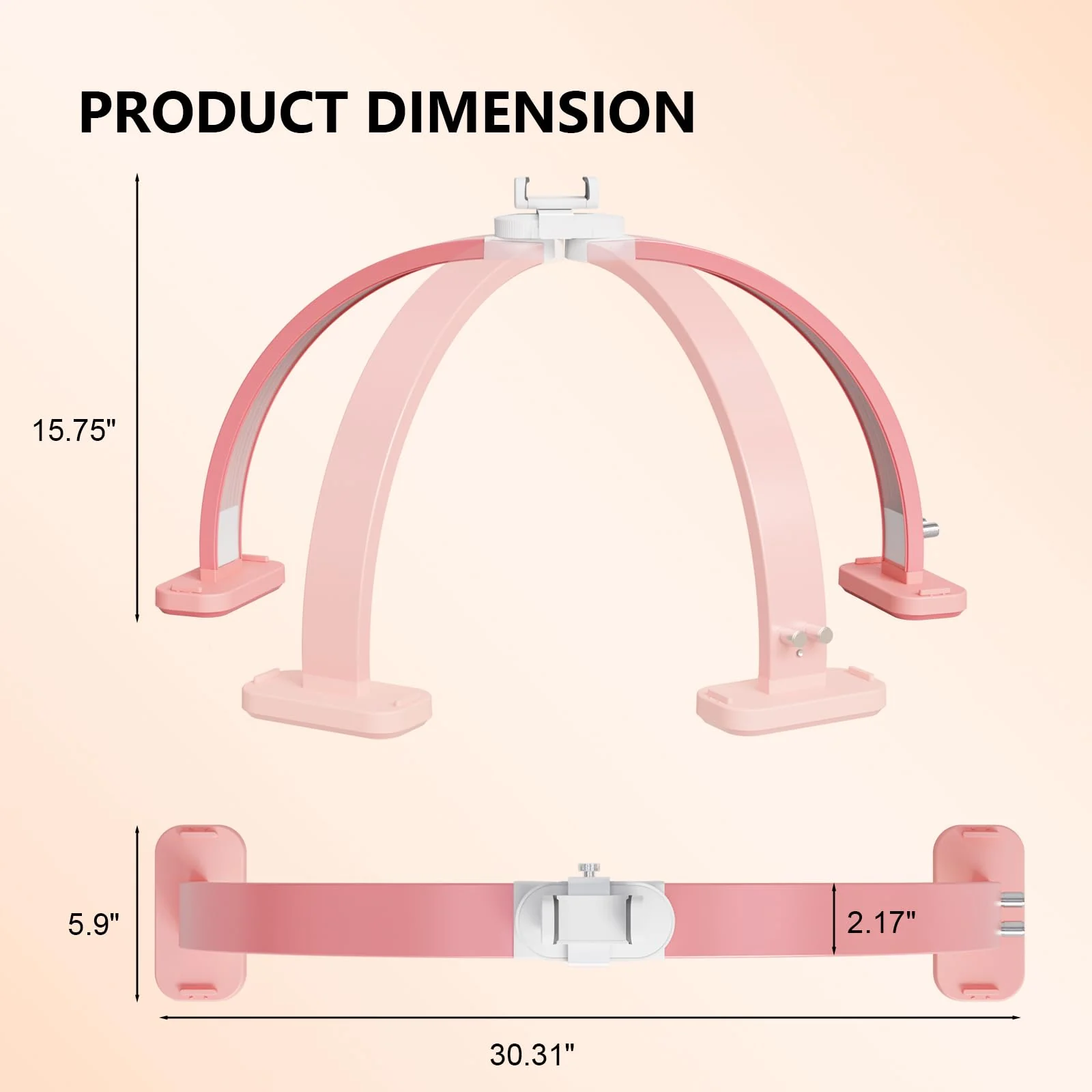 OmySalon 29" Foldable Shadowless Half Moon LED Nail Lamp with 3000-6500K Adjustable Color Temperature, Stepless Dimming & Phone Holder - Image 20