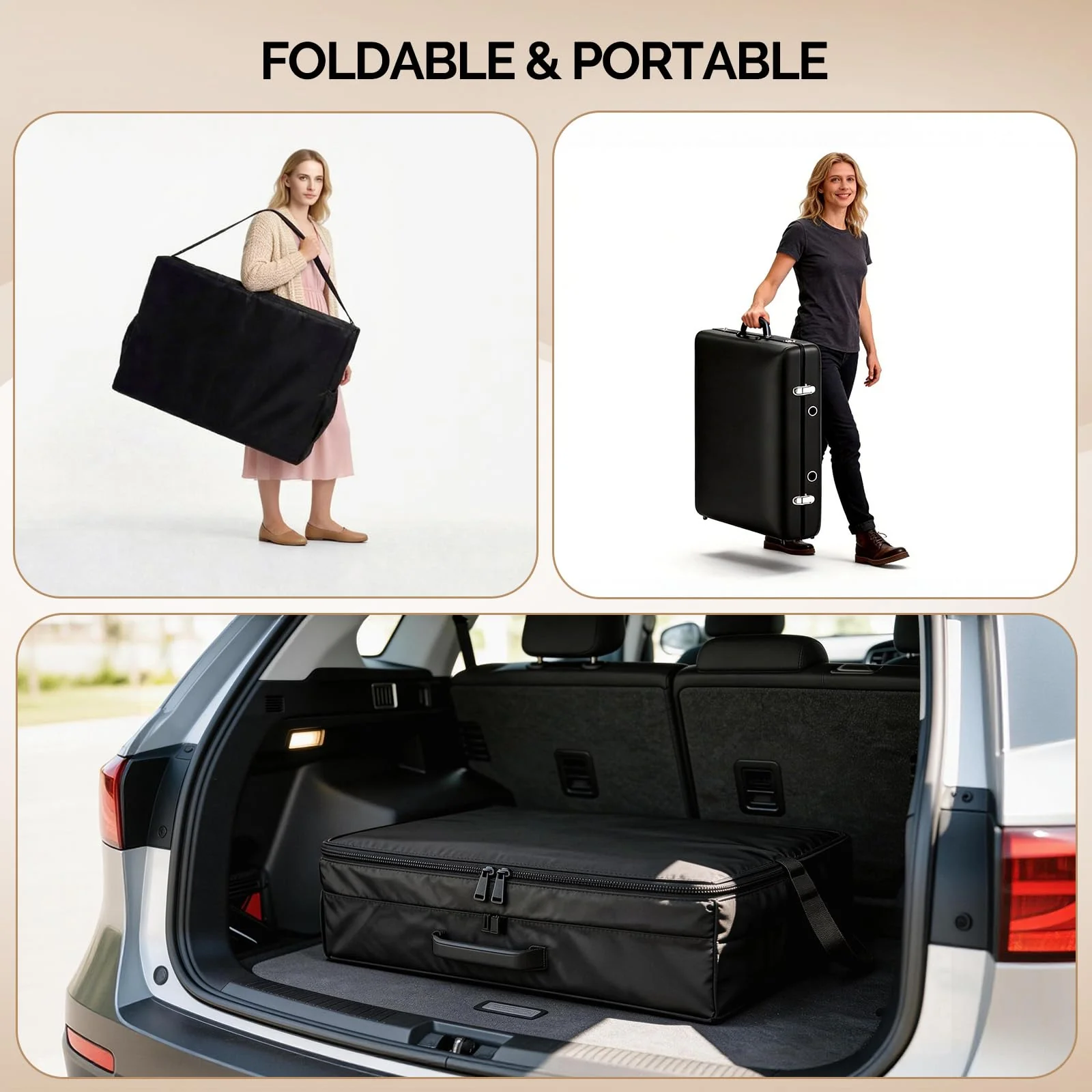OmySalon 2FBW 84in 2-Fold Portable Physical Therapy Massage Table with Carrying Bag, Face Cradle & Wooden Frame - Image 8