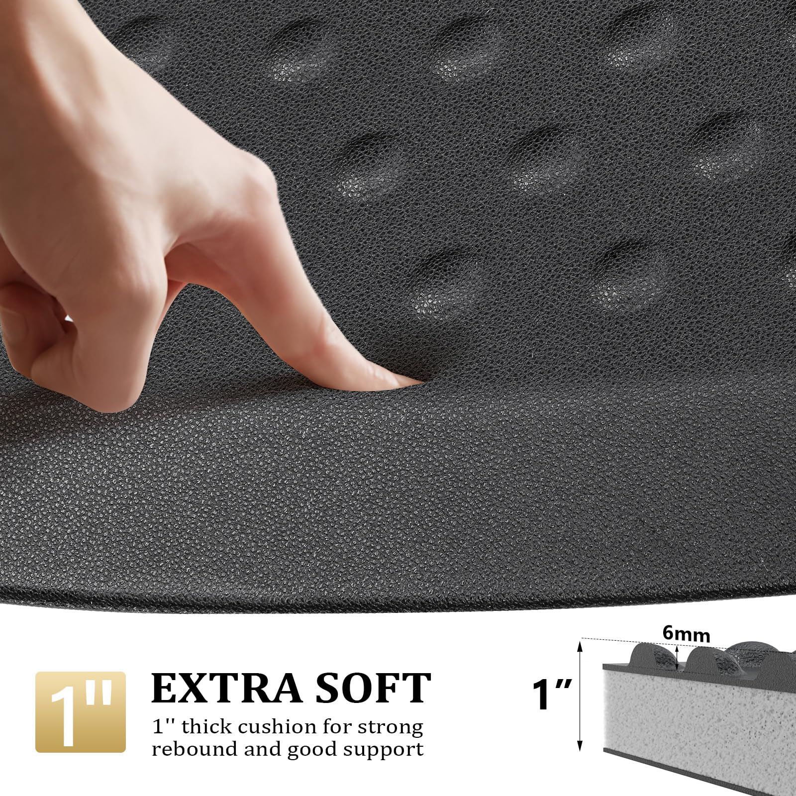 OmySalon 3.3' x 5' Salon Anti Fatigue Mat Salon Barber Mat for Hair Stylist 1in Thick - Image 4