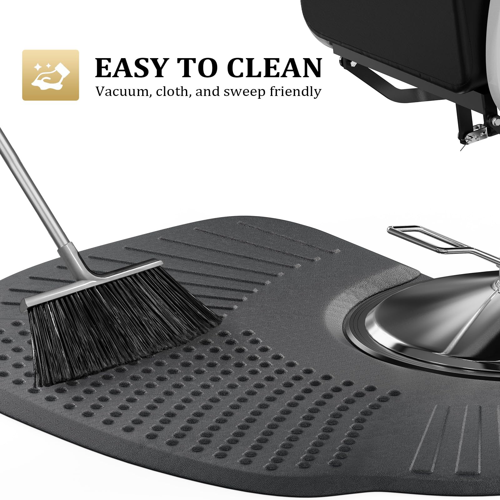 OmySalon 3.3' x 5' Salon Anti Fatigue Mat Salon Barber Mat for Hair Stylist 1in Thick - Image 6