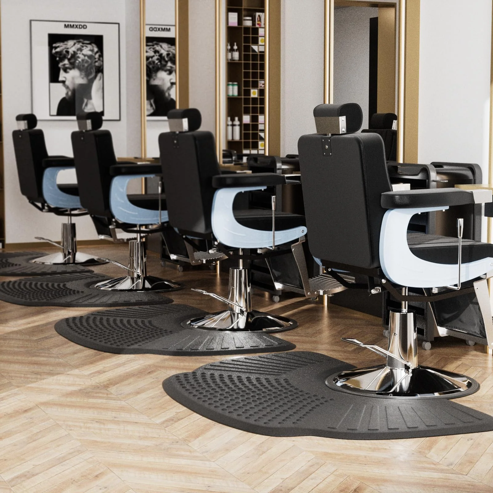 OmySalon 3.3' x 5' Salon Anti Fatigue Mat Salon Barber Mat for Hair Stylist 1in Thick - Image 9