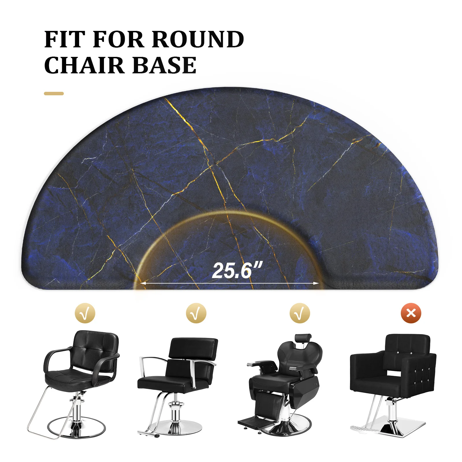 OmySalon 3'x5' Semi Circle Salon Anti Fatigue Mat with Round Cutout 5/8" Thick - Image 14