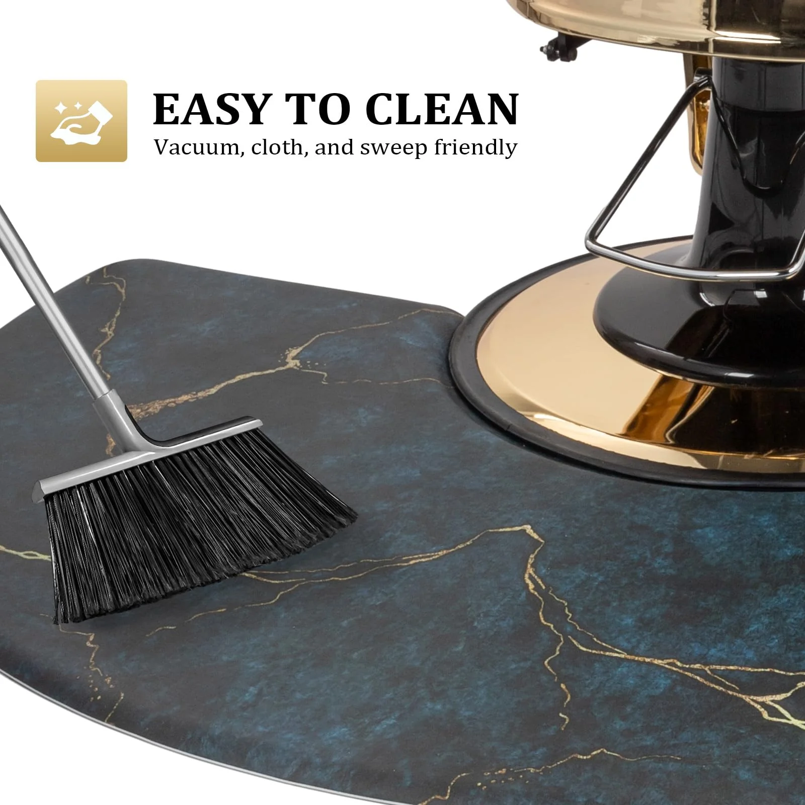 OmySalon 3'x5' Semi Circle Salon Anti Fatigue Mat with Round Cutout 5/8" Thick - Image 25