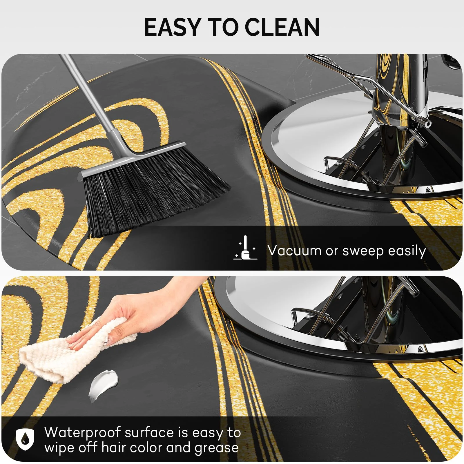 OmySalon 3'x5' Semi Circle Salon Anti Fatigue Mat with Round Cutout 5/8" Thick - Image 34