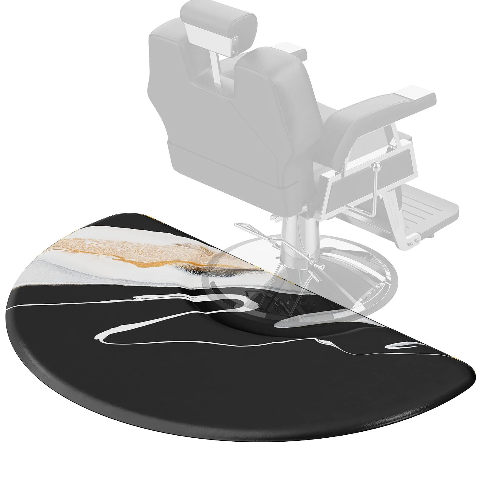 OmySalon 3'x5' Semi Circle Salon Anti Fatigue Mat with Round Cutout 5/8" Thick - Image 36