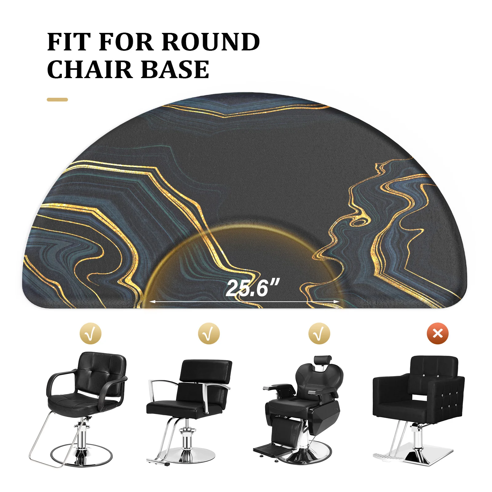 OmySalon 3'x5' Semi Circle Salon Anti Fatigue Mat with Round Cutout 5/8" Thick - Image 4