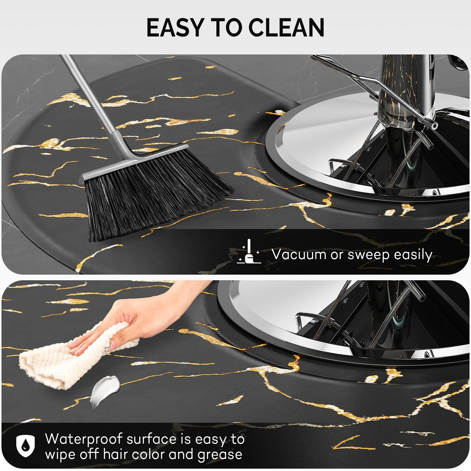OmySalon 3'x5' Semi Circle Salon Anti Fatigue Mat with Round Cutout 5/8" Thick - Image 50
