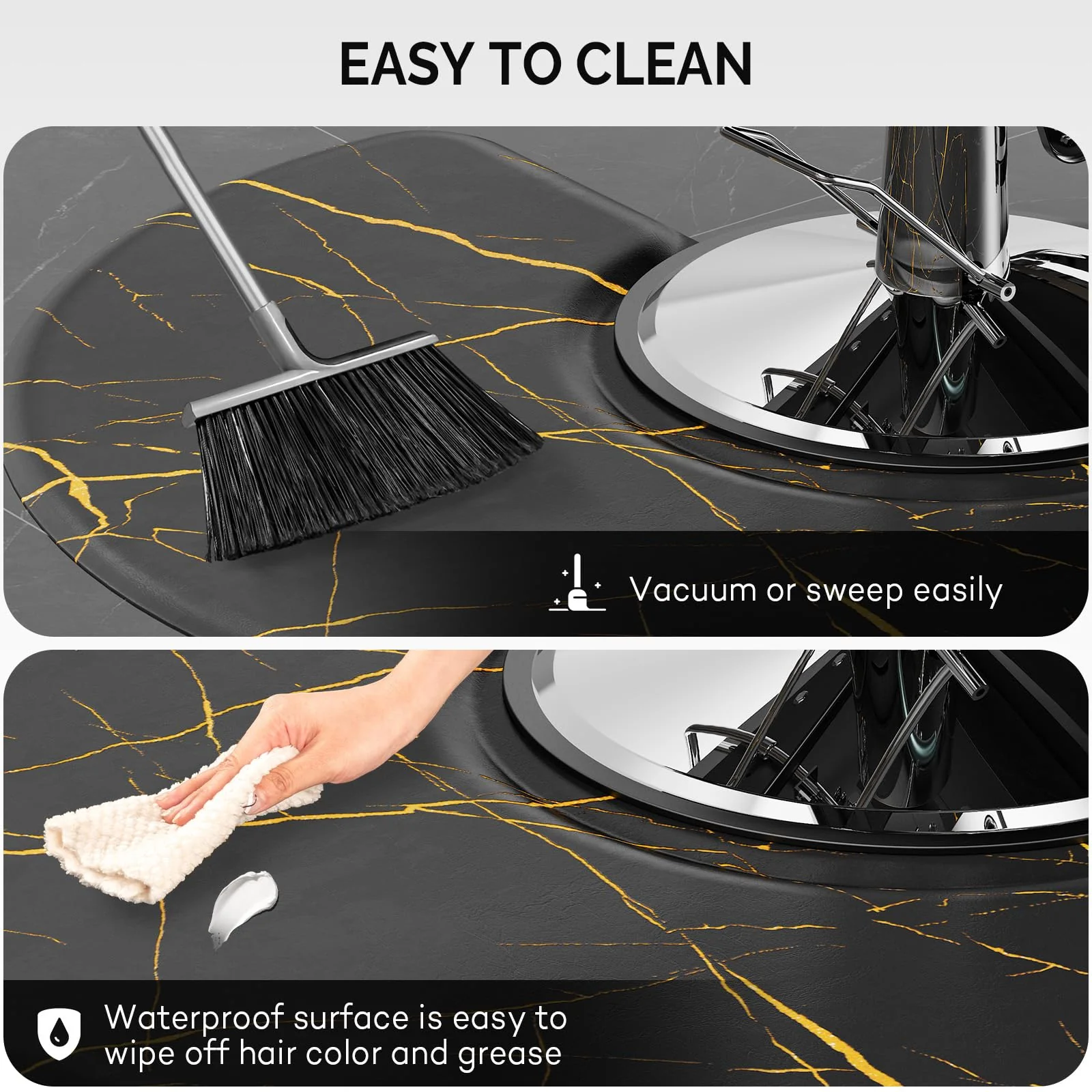OmySalon 3'x5' Semi Circle Salon Anti Fatigue Mat with Round Cutout 5/8" Thick - Image 66