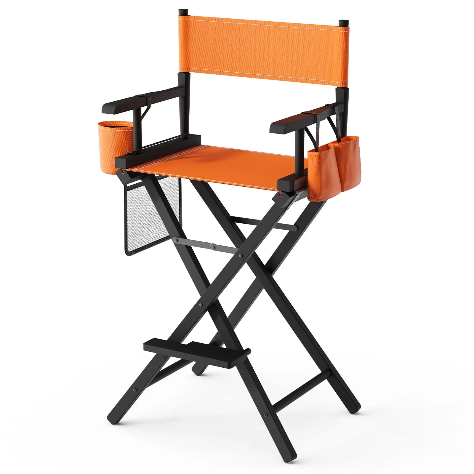 OmySalon 31in Wooden Portable Director Chair Folding Makeup Chair with Storage Pouch - Image 36