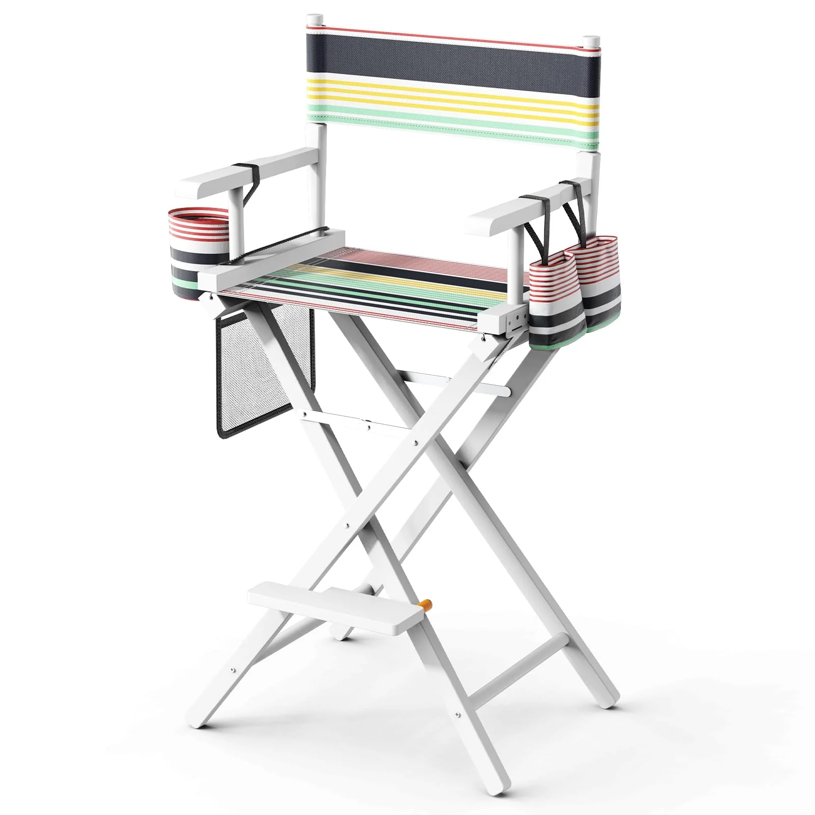 OmySalon 31in Wooden Portable Director Chair Folding Makeup Chair with Storage Pouch - Image 43