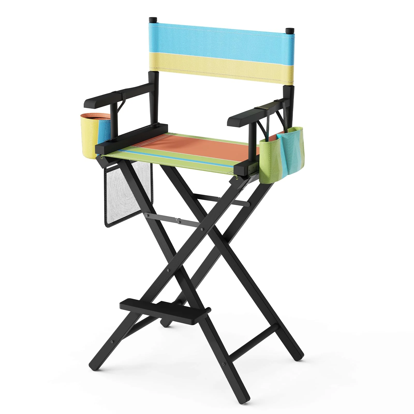 OmySalon 31in Wooden Portable Director Chair Folding Makeup Chair with Storage Pouch - Image 8