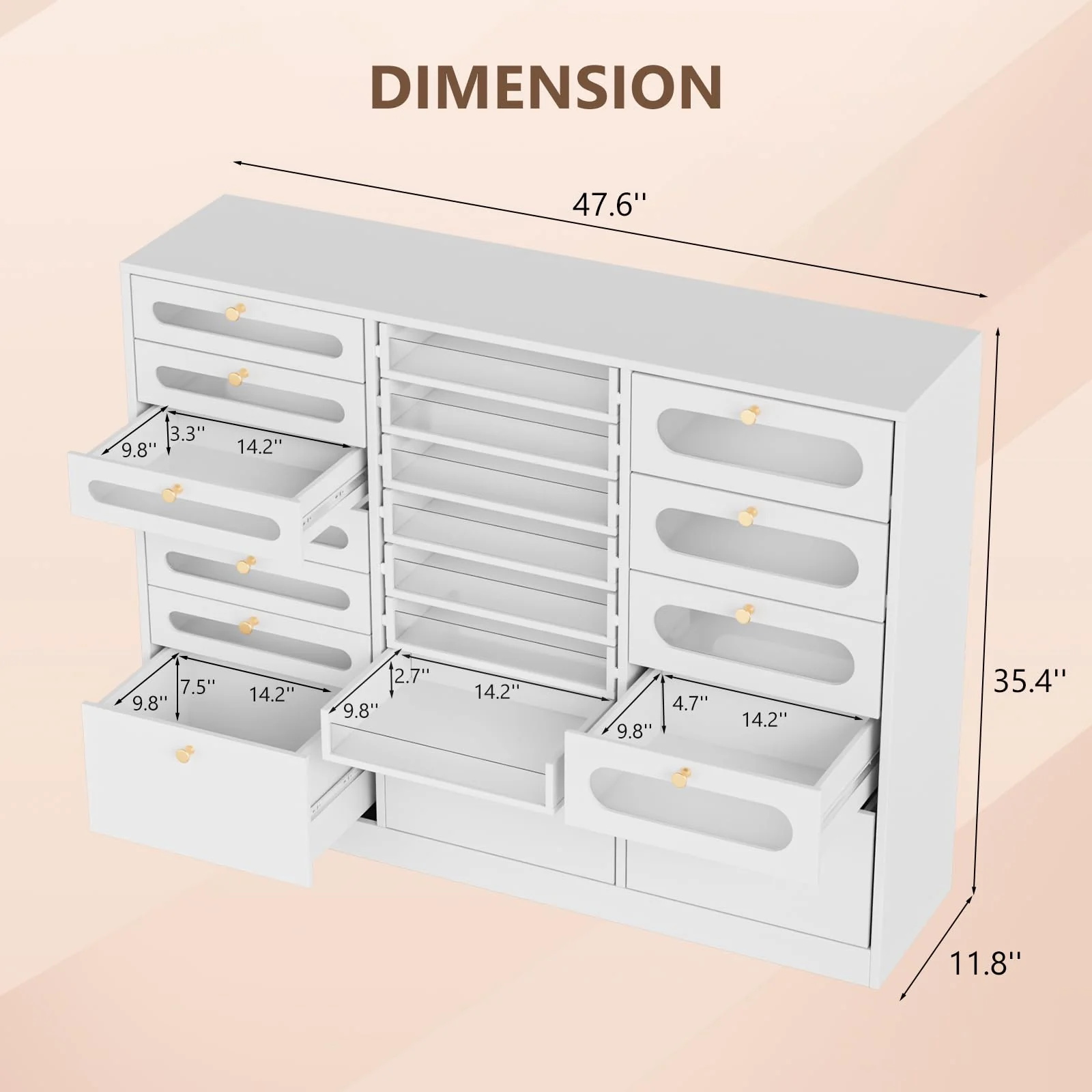 OmySalon Floor-Standing Nail Polish & Powder Organizer Cabinet with Drawers - Image 15