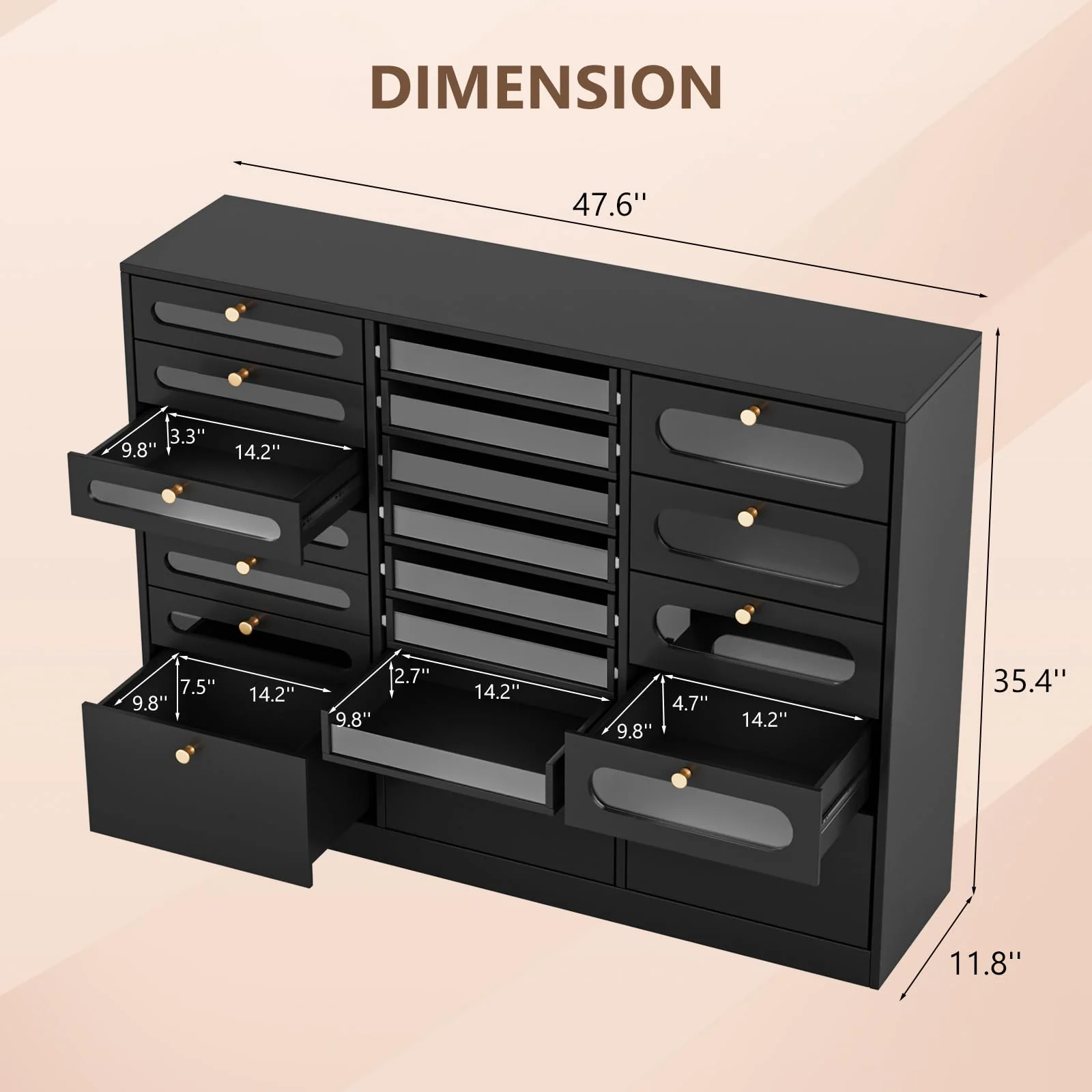 OmySalon Floor-Standing Nail Polish & Powder Organizer Cabinet with Drawers - Image 22