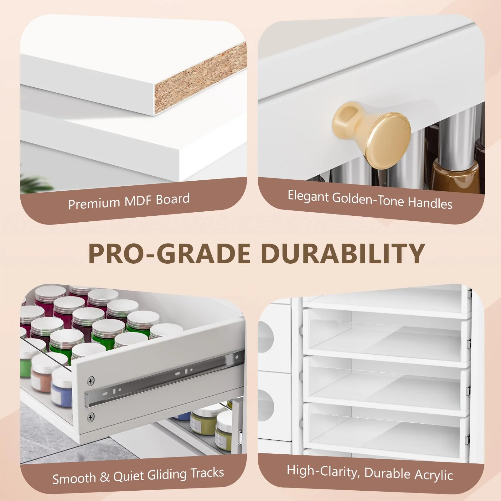 OmySalon Floor-Standing Nail Polish & Powder Organizer Cabinet with Drawers - Image 6