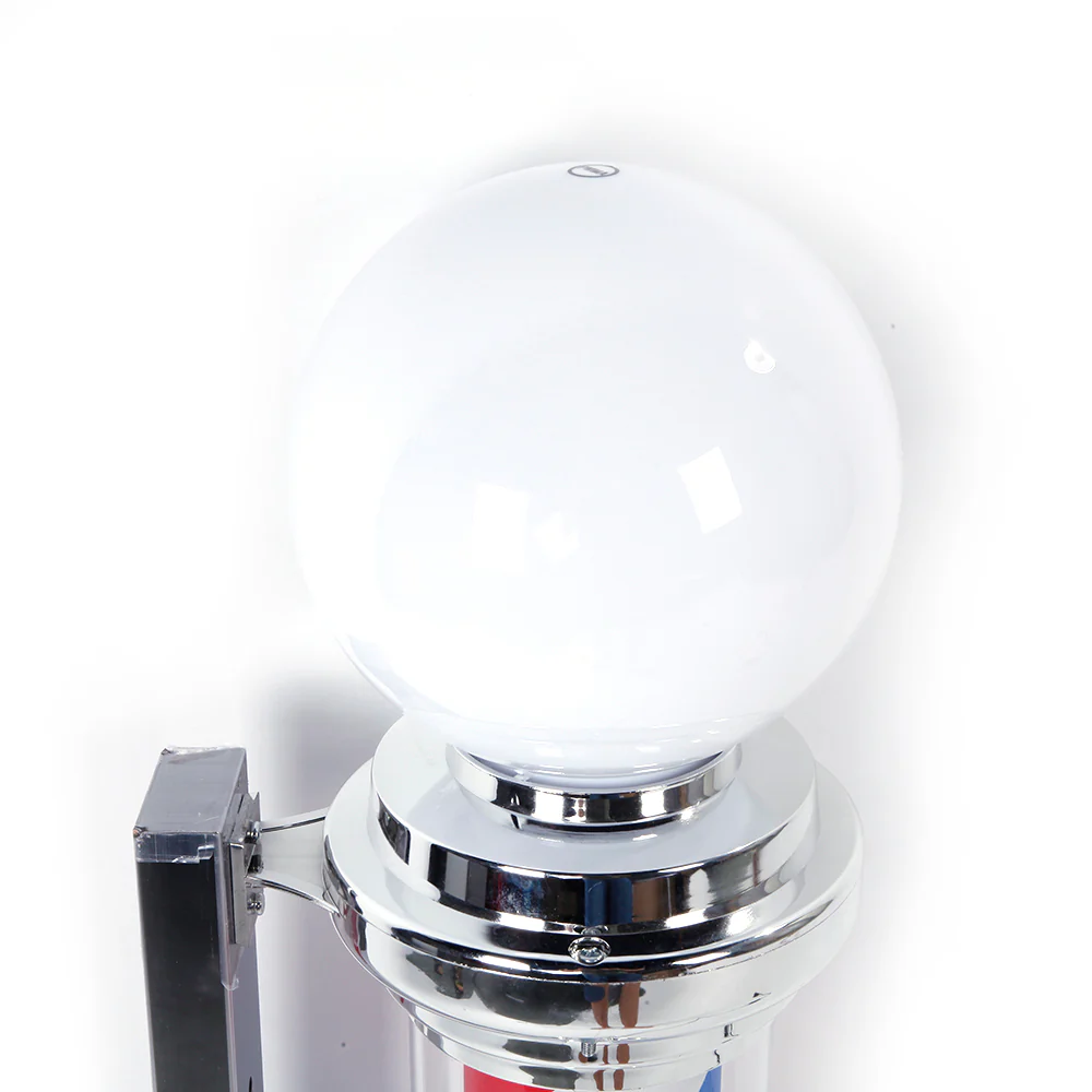 OmySalon 32in Classic Style Barber Pole LED Light with Rotating Red White Blue LED Strips - Image 4