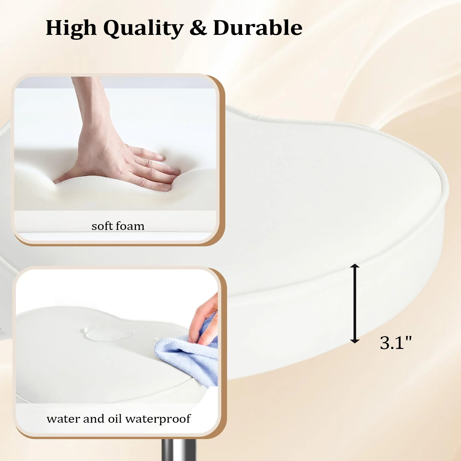 OmySalon 360° Swivel Heart-Shaped Hydraulic Rolling Salon Stool with Wheels - Image 14