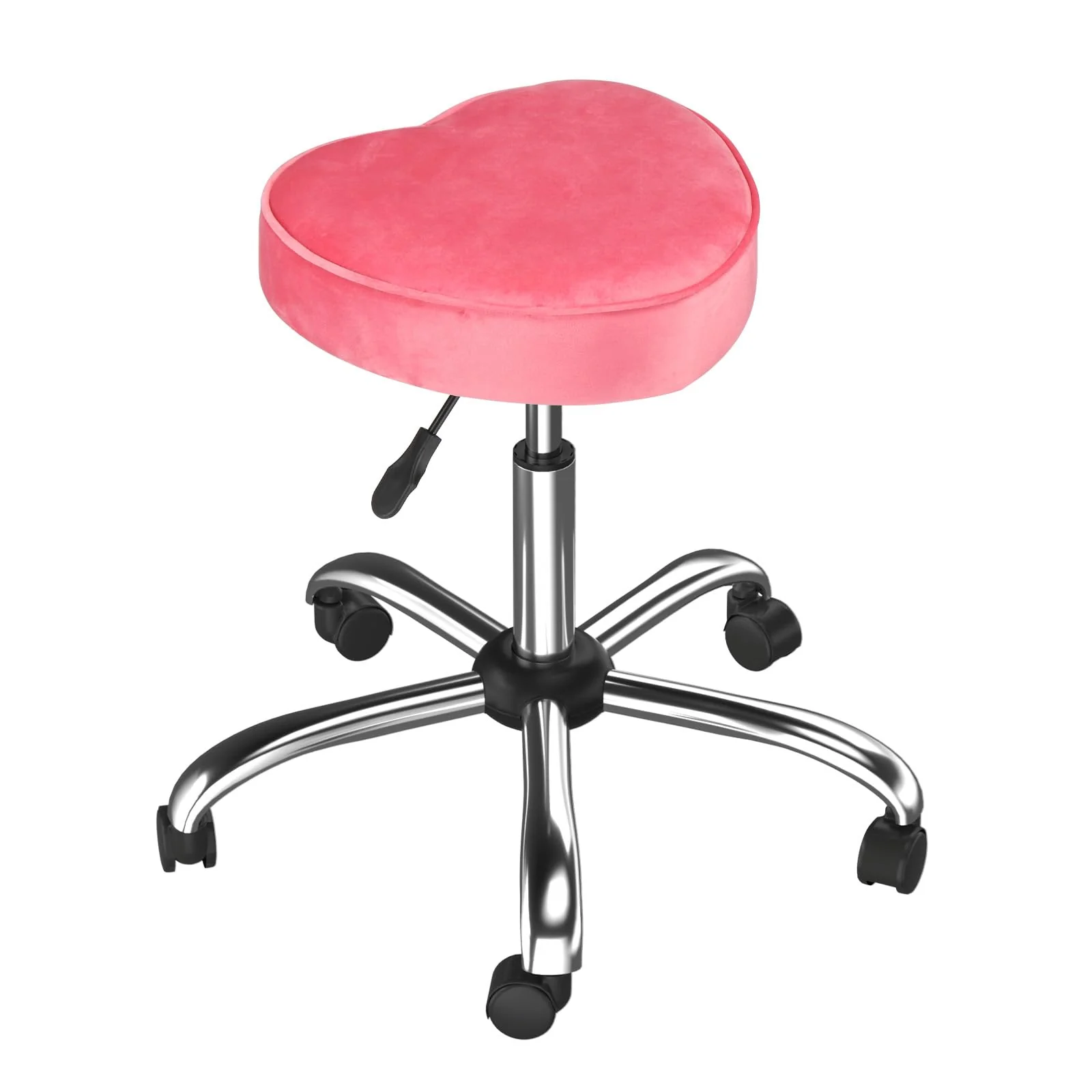 OmySalon 360° Swivel Heart-Shaped Hydraulic Rolling Salon Stool with Wheels - Image 4