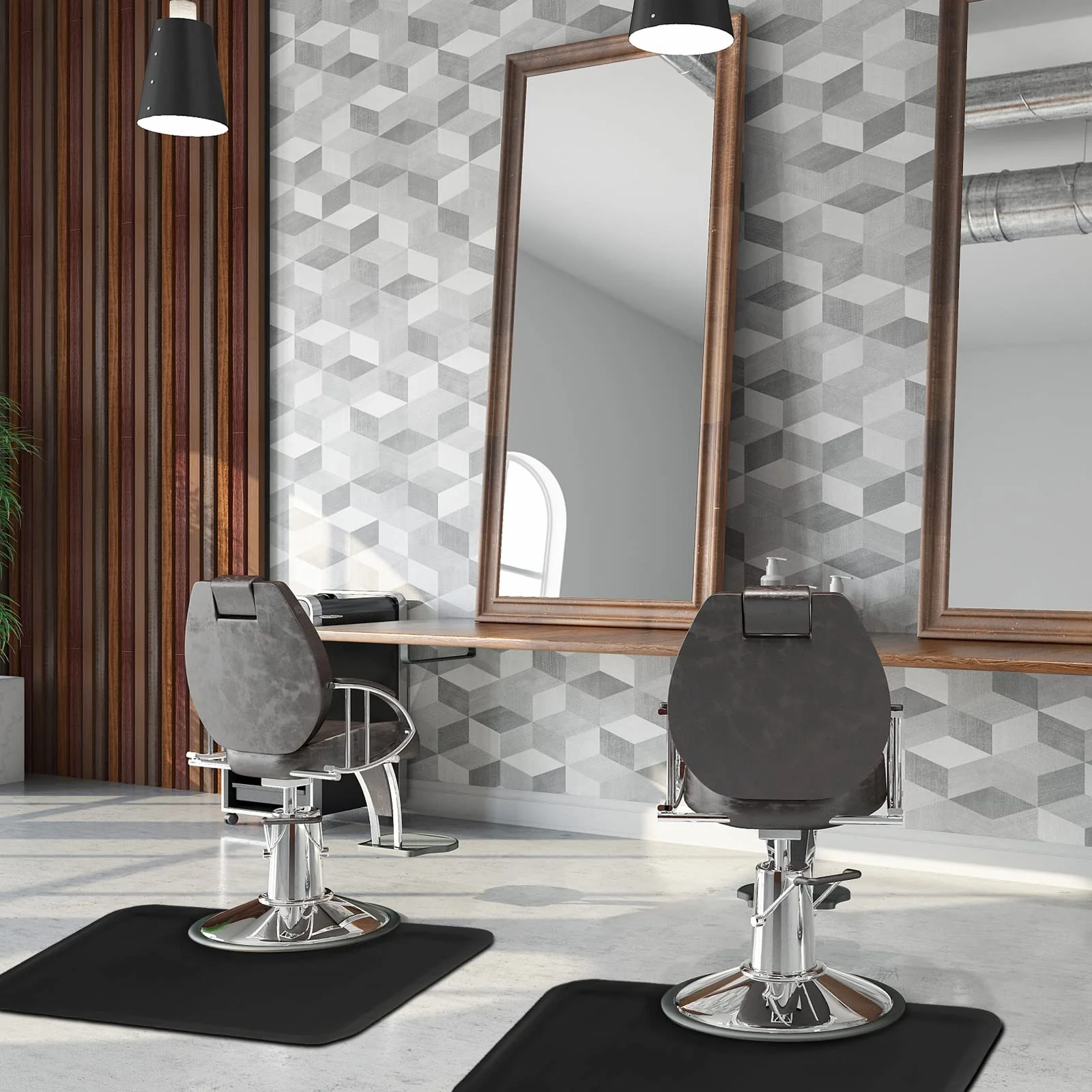 OmySalon 3ft x 4.5ft Salon Anti Fatigue Mat 1/2" Thick Rectangle/Round - Image 2