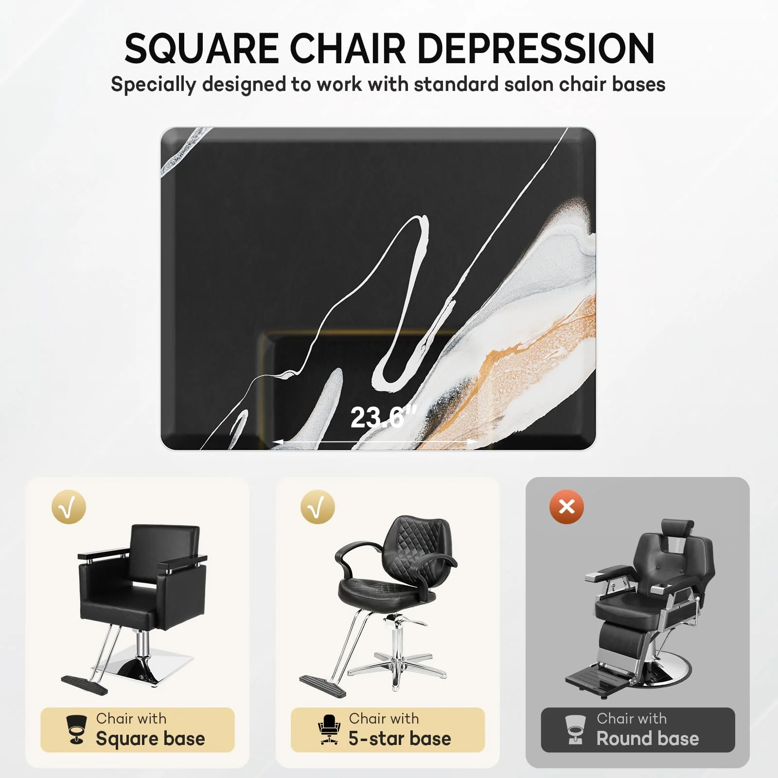 OmySalon 3'x4' Rectangle Salon Anti Fatigue Mat with Square Cutout 3/4" Thick - Image 15