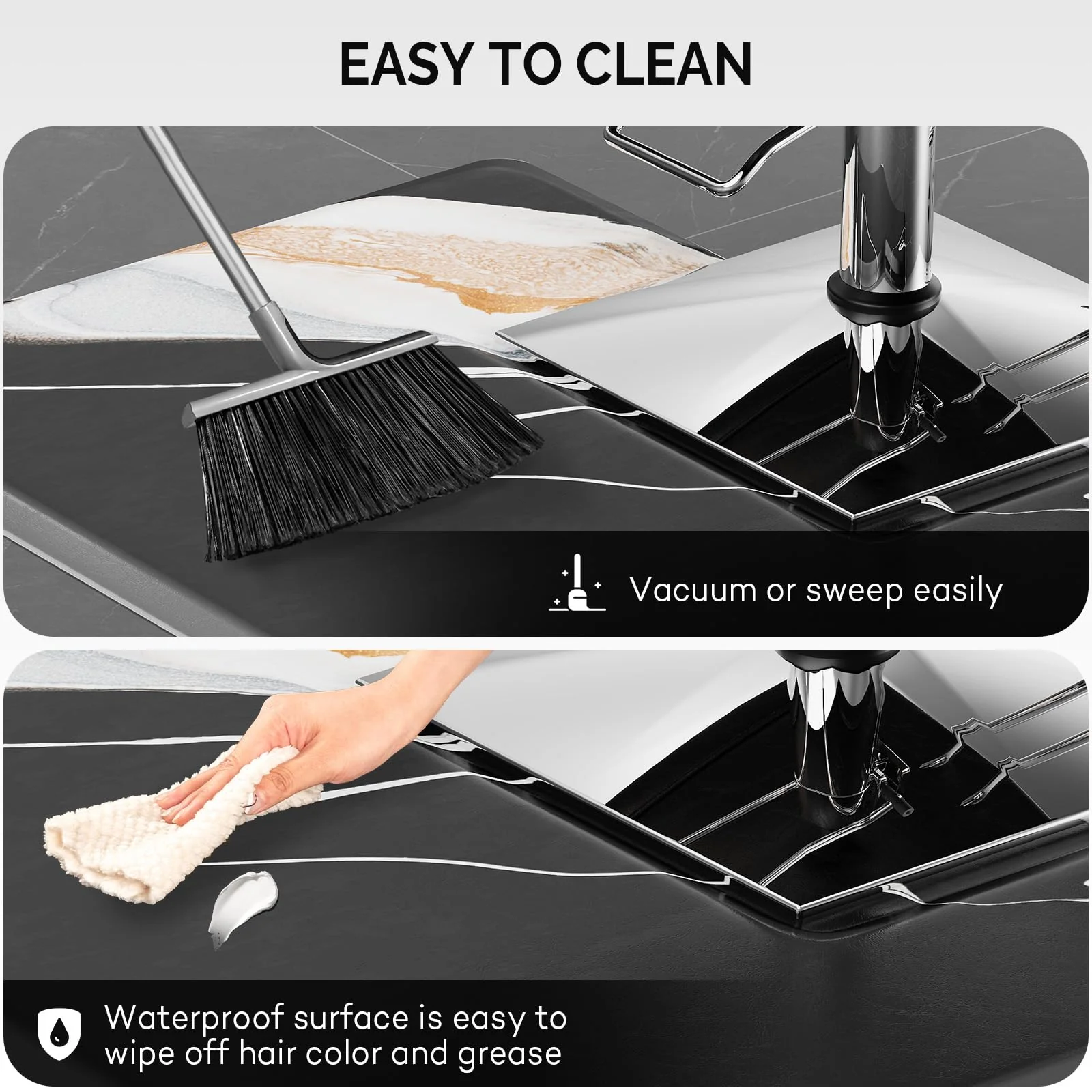 OmySalon 3'x4' Rectangle Salon Anti Fatigue Mat with Square Cutout 3/4" Thick - Image 17