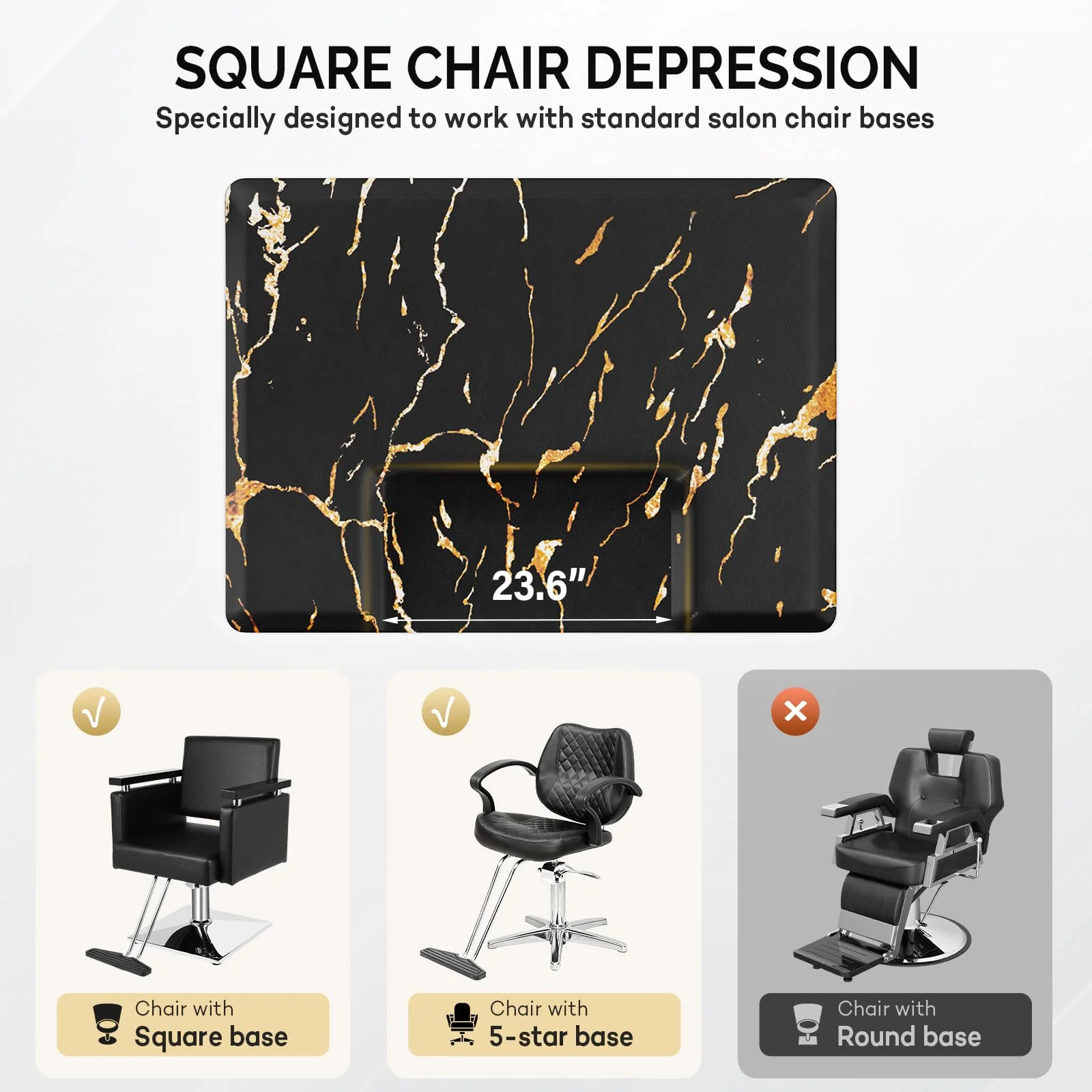OmySalon 3'x4' Rectangle Salon Anti Fatigue Mat with Square Cutout 3/4" Thick - Image 23