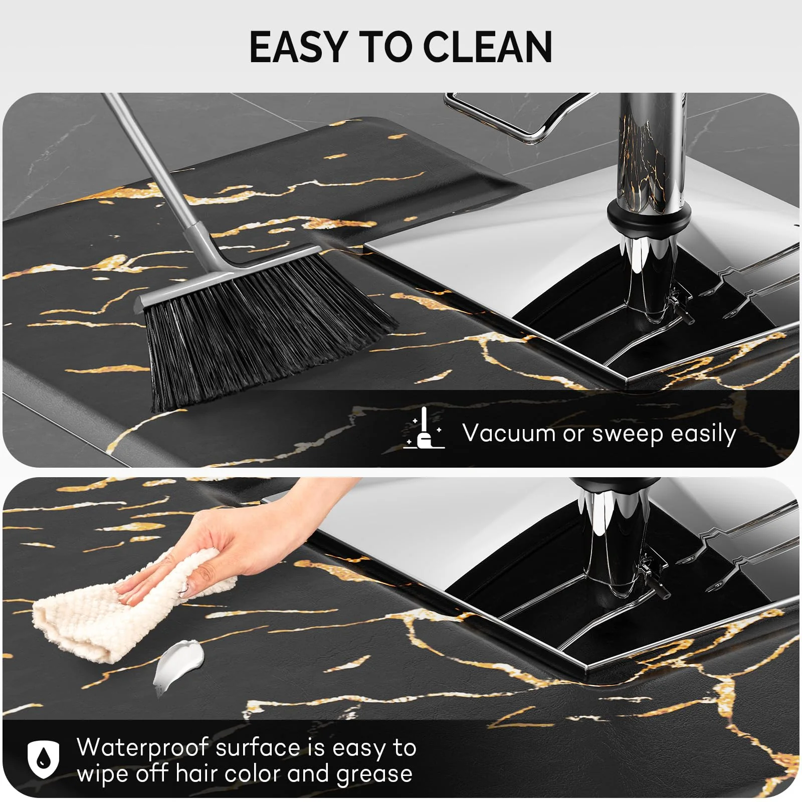 OmySalon 3'x4' Rectangle Salon Anti Fatigue Mat with Square Cutout 3/4" Thick - Image 25