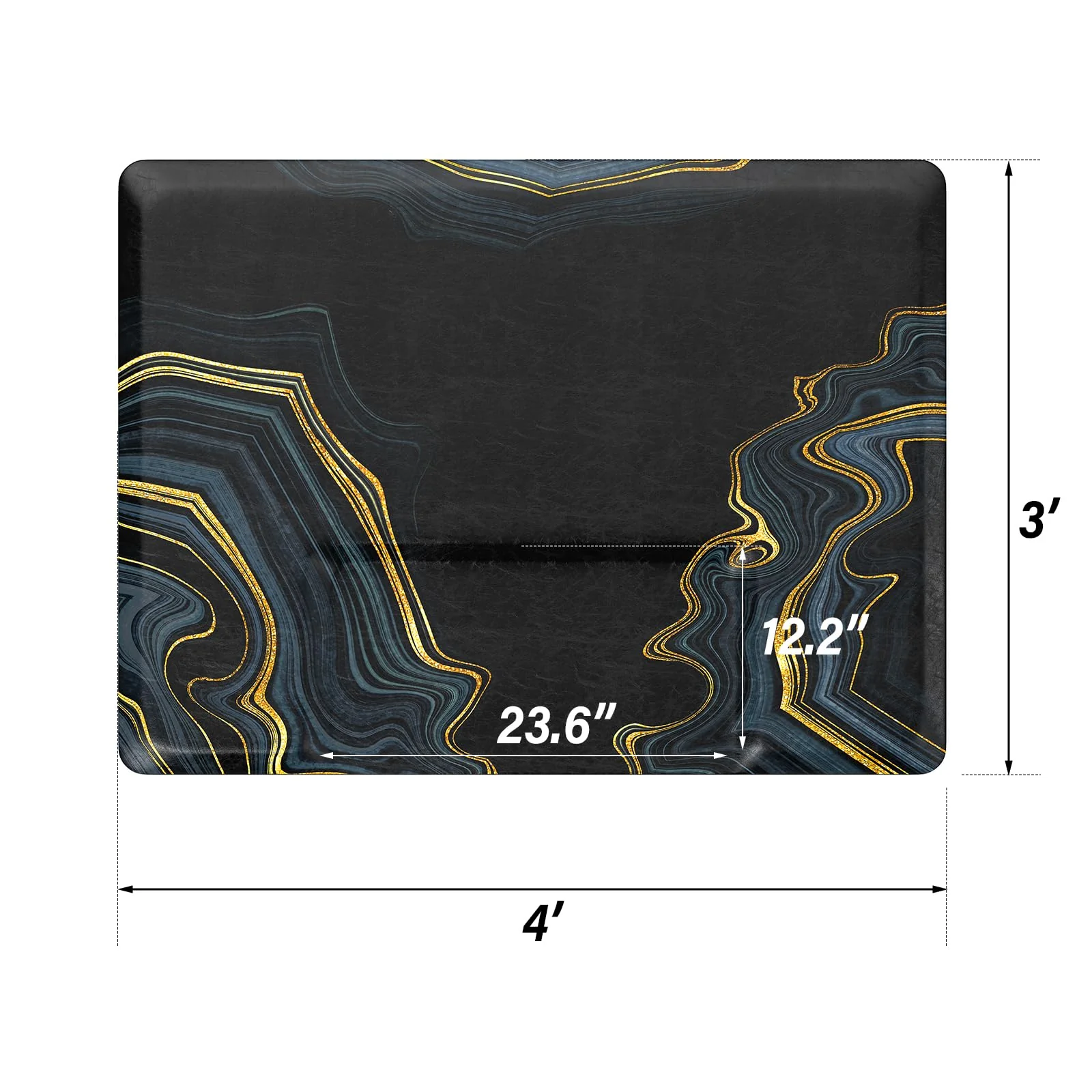 OmySalon 3'x4' Rectangle Salon Anti Fatigue Mat with Square Cutout 3/4" Thick - Image 3