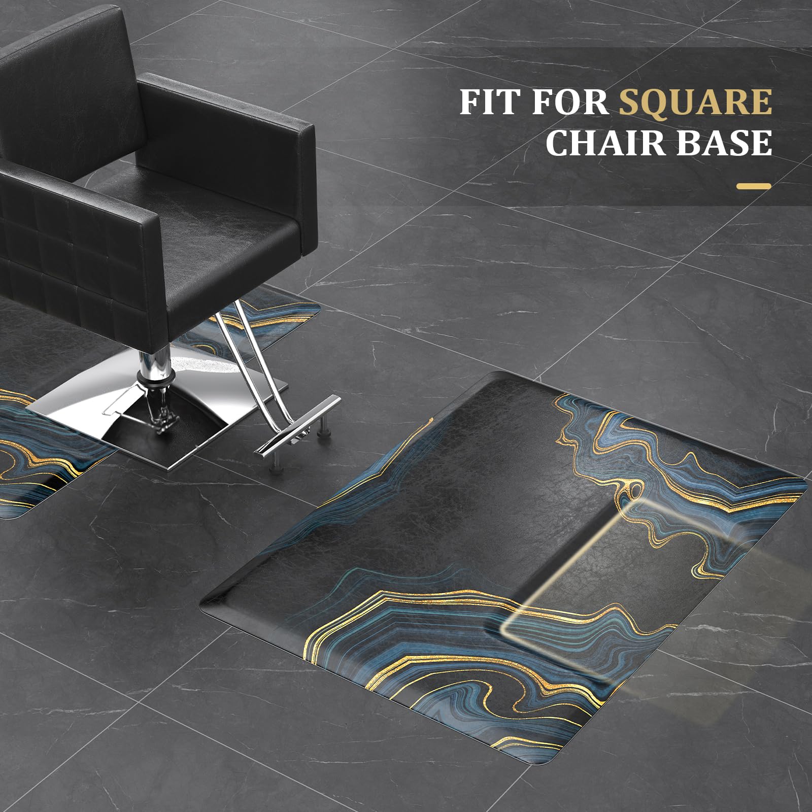 OmySalon 3'x4' Rectangle Salon Anti Fatigue Mat with Square Cutout 3/4" Thick - Image 6