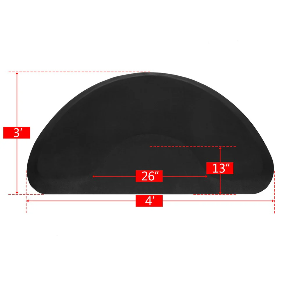 OmySalon 3' x 4' Salon Anti Fatigue Mat Circular Barber Mat for Round Base 1/2'' Thick - Image 8