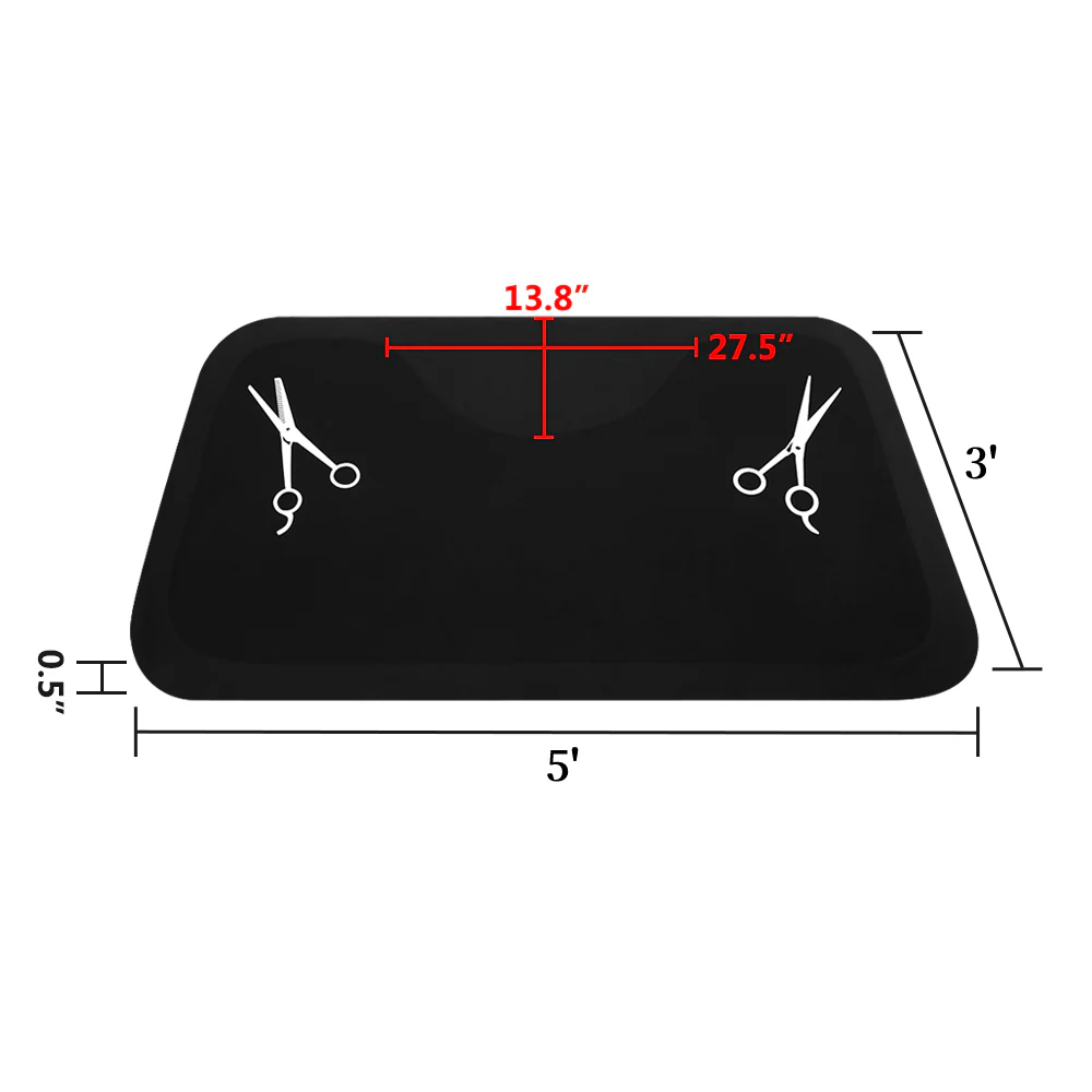 OmySalon 3' x 5' Salon Anti Fatigue Mat Rectangle Barber Mat for Round Base Styling Chair 1/2in Thick - Image 5