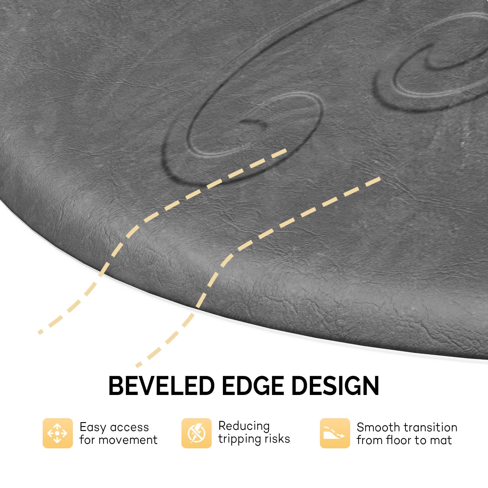 OmySalon 3'x5' Semi-Circle 3D Embossed Anti-Fatigue Salon Mat with Round Cutout 5/8" Thick - Image 10