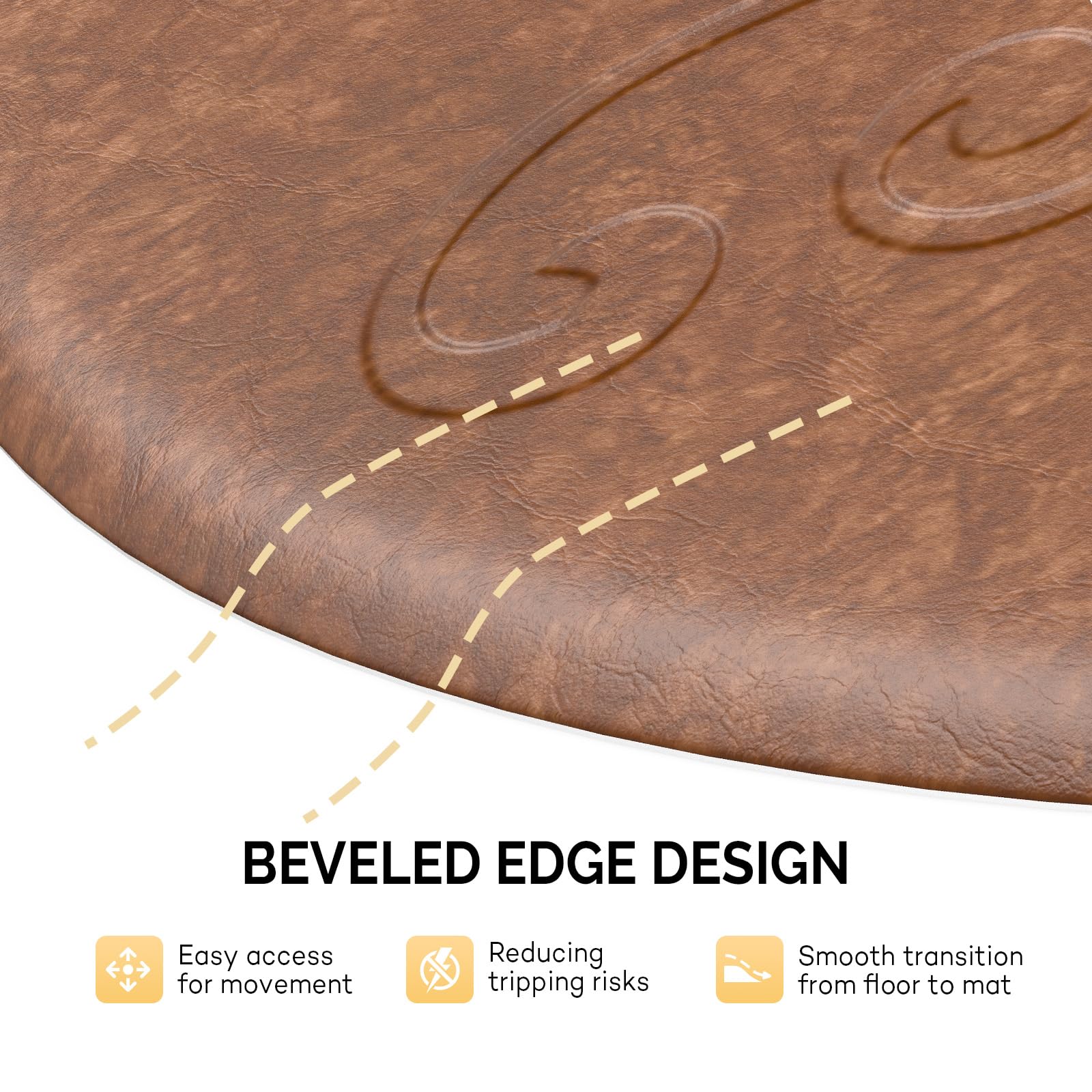 OmySalon 3'x5' Semi-Circle 3D Embossed Anti-Fatigue Salon Mat with Round Cutout 5/8" Thick - Image 17