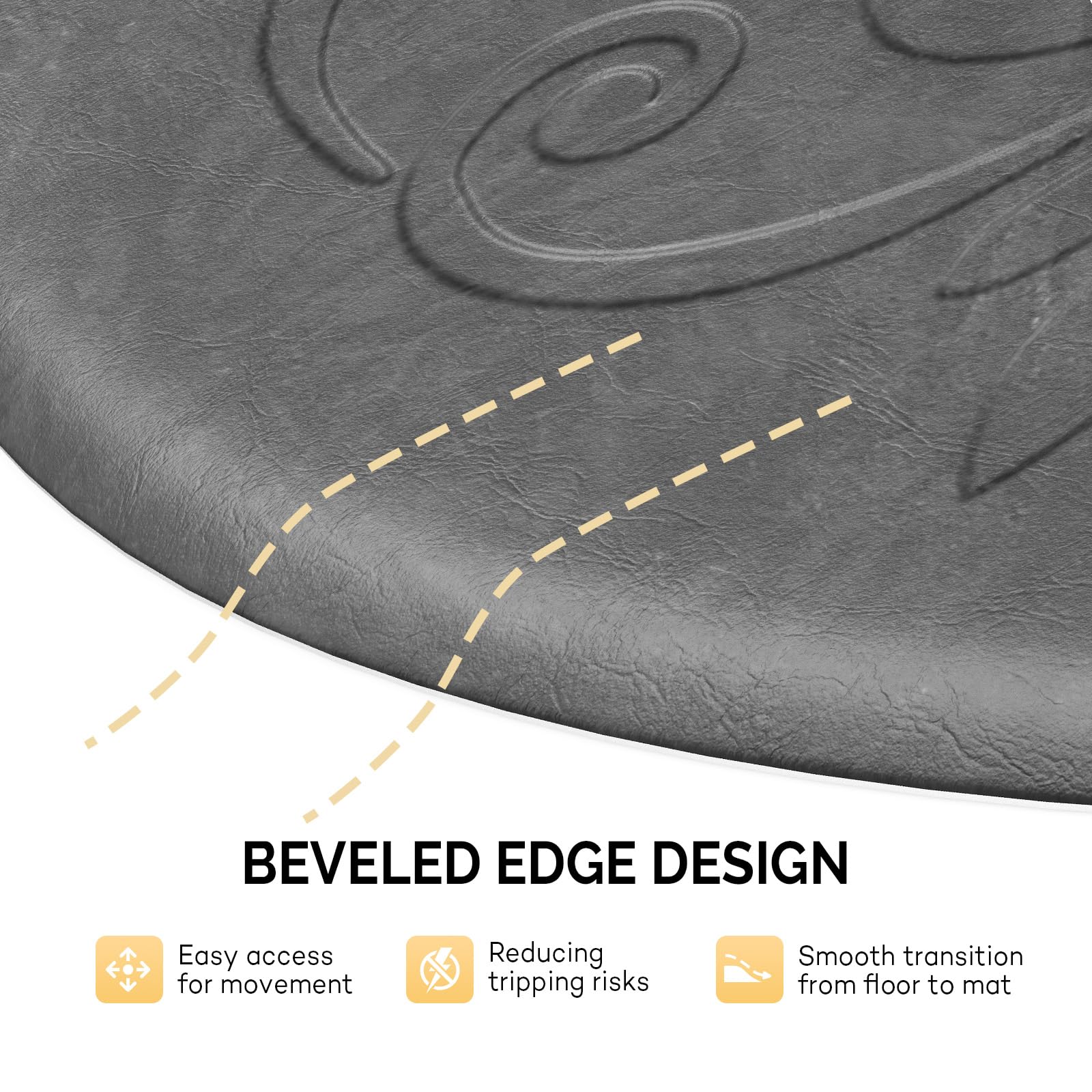 OmySalon 3'x5' Semi-Circle 3D Embossed Anti-Fatigue Salon Mat with Round Cutout 5/8" Thick - Image 24