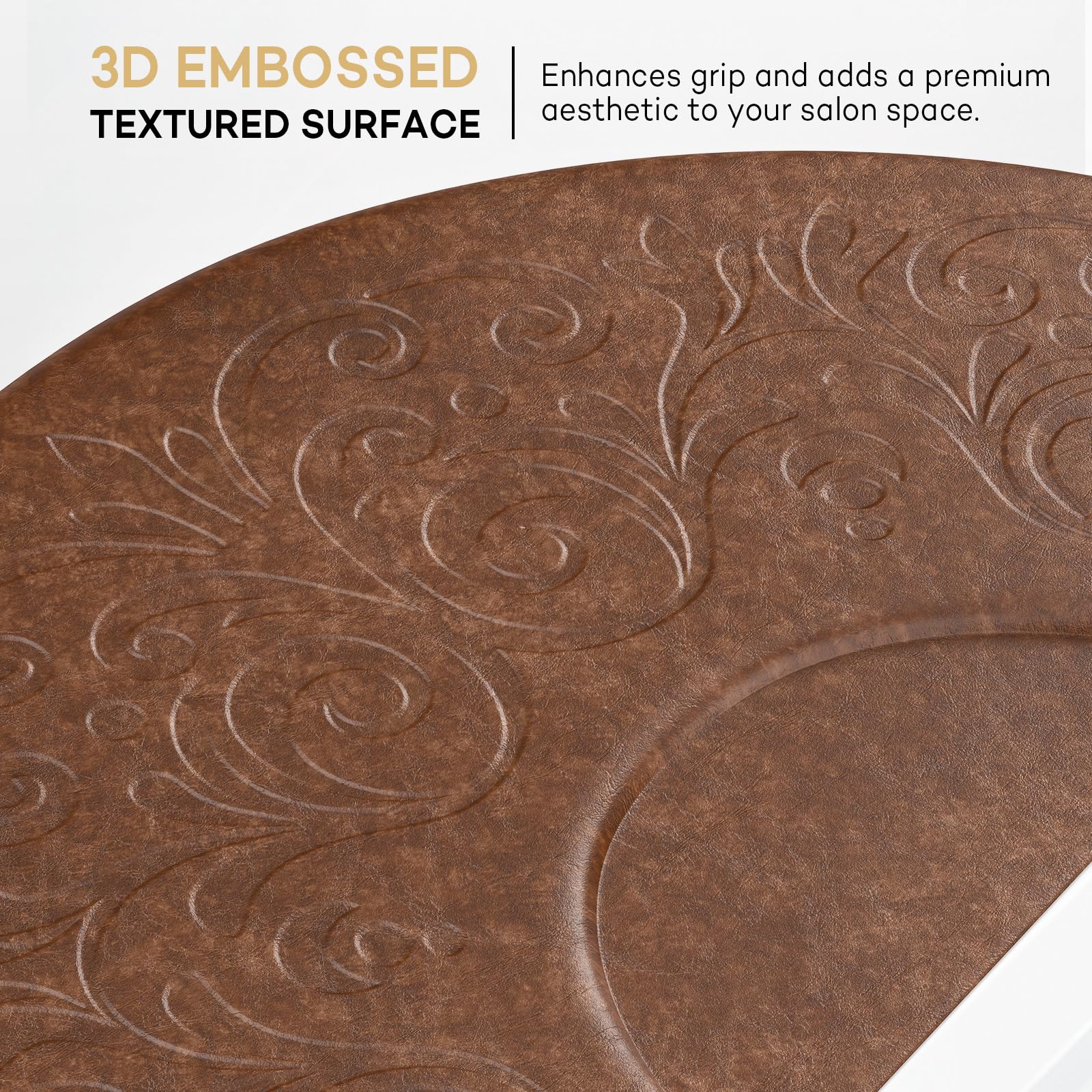OmySalon 3'x5' Semi-Circle 3D Embossed Anti-Fatigue Salon Mat with Round Cutout 5/8" Thick - Image 29