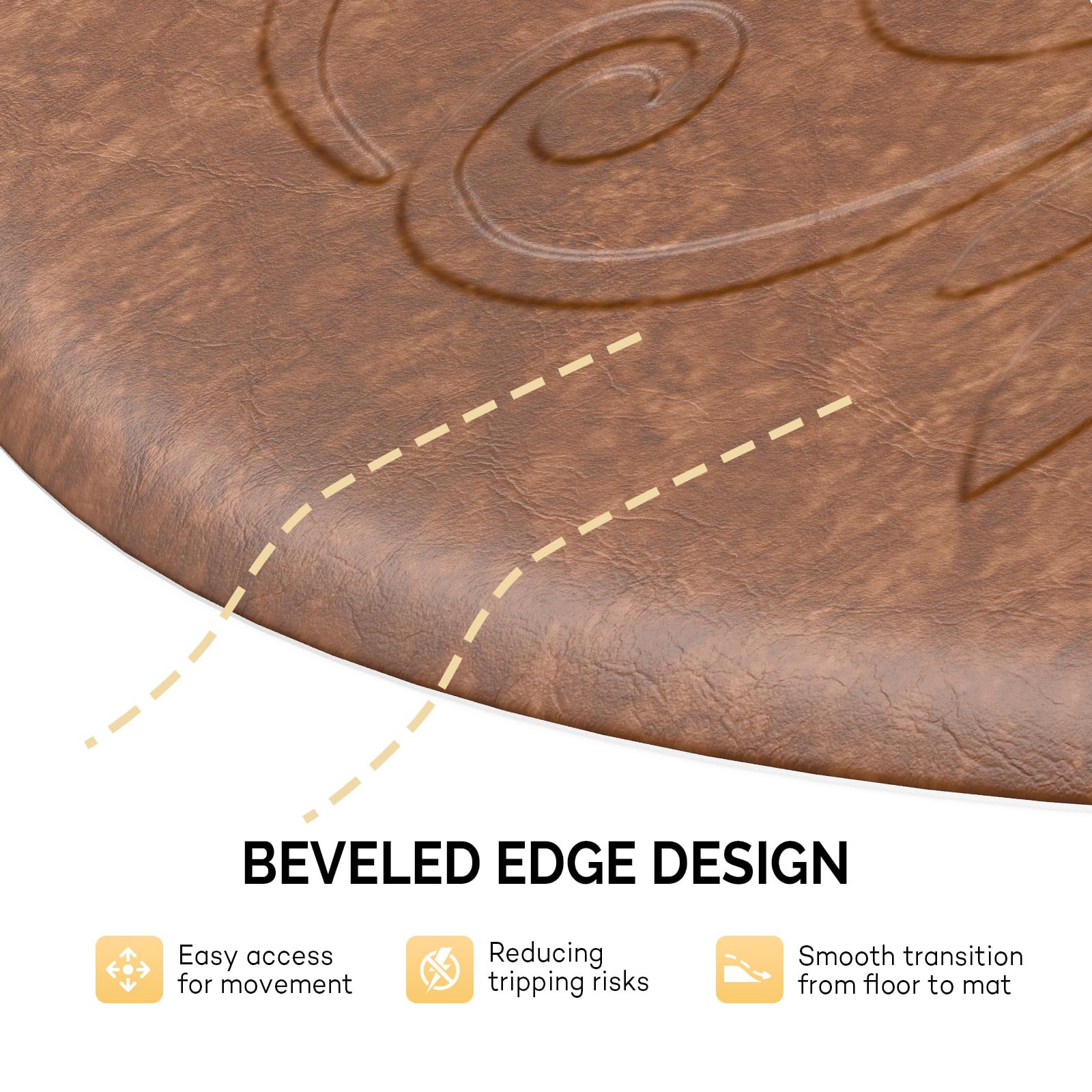 OmySalon 3'x5' Semi-Circle 3D Embossed Anti-Fatigue Salon Mat with Round Cutout 5/8" Thick - Image 31