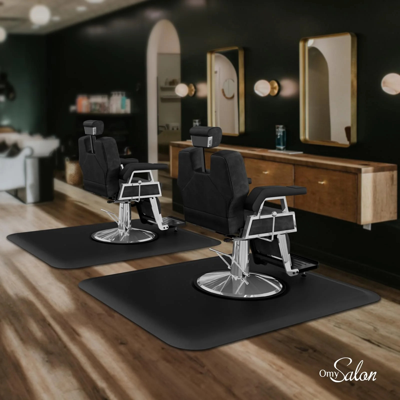 OmySalon 4’x 5’ Salon Mat Barber Floor Mat for Round Base 1/2in 5/8in Thick - Image 17